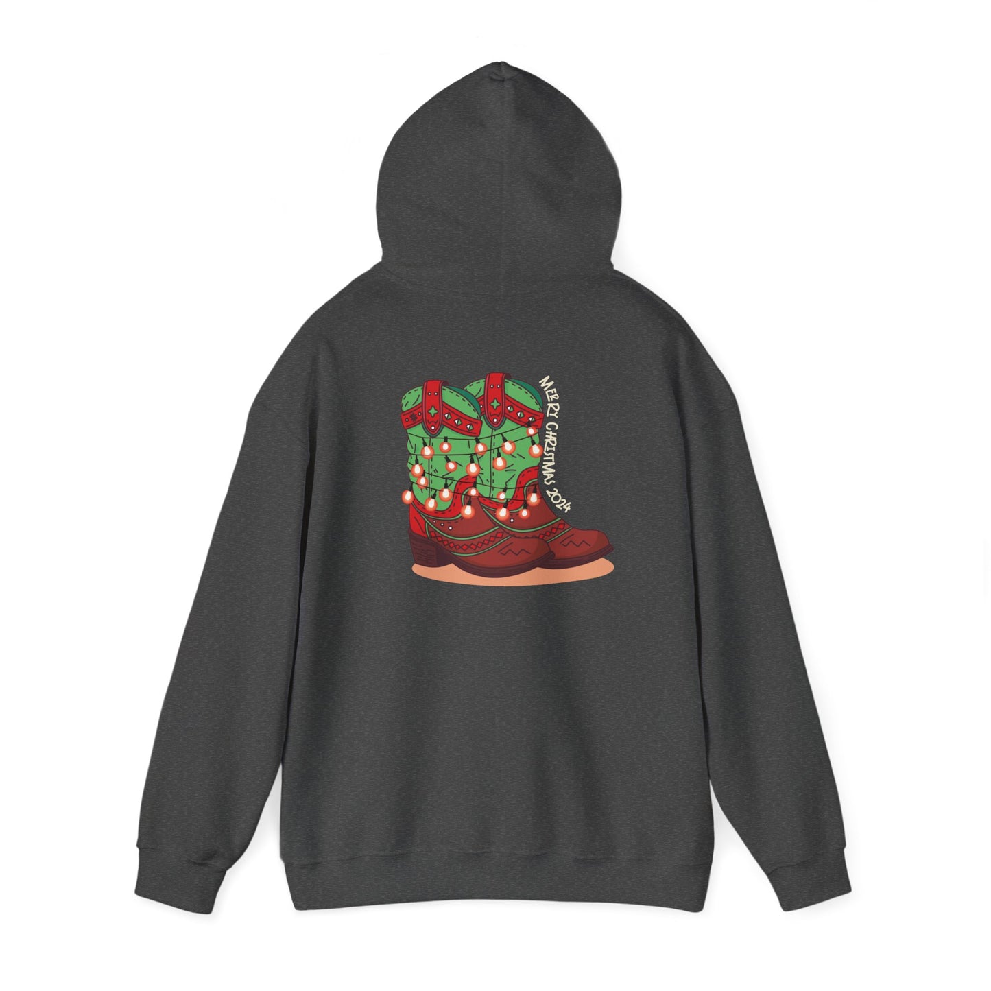 Rudolph- Christmas Cowboy Boots Unisex Heavy Blend™ Hooded Sweatshirt