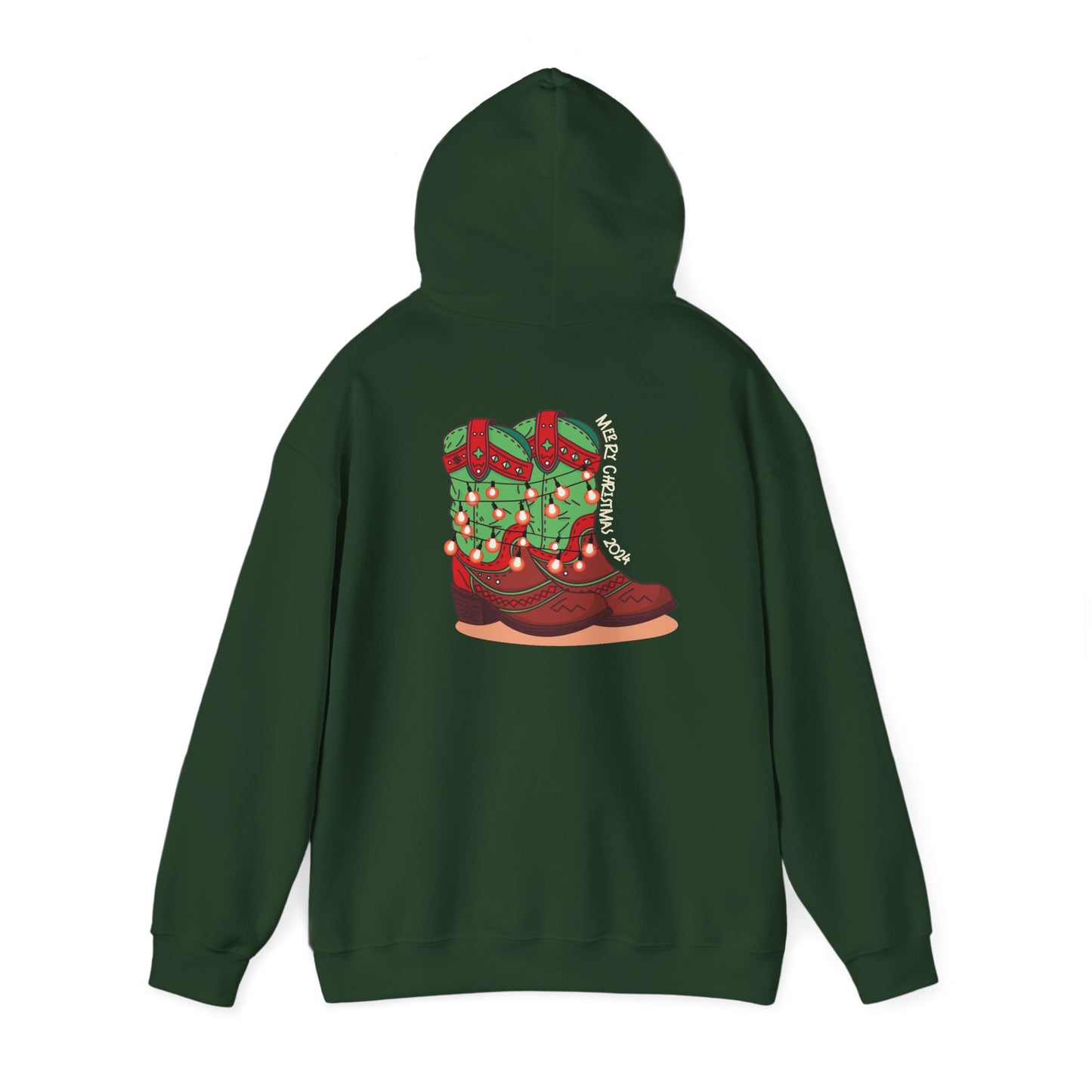 Rudolph- Christmas Cowboy Boots Unisex Heavy Blend™ Hooded Sweatshirt