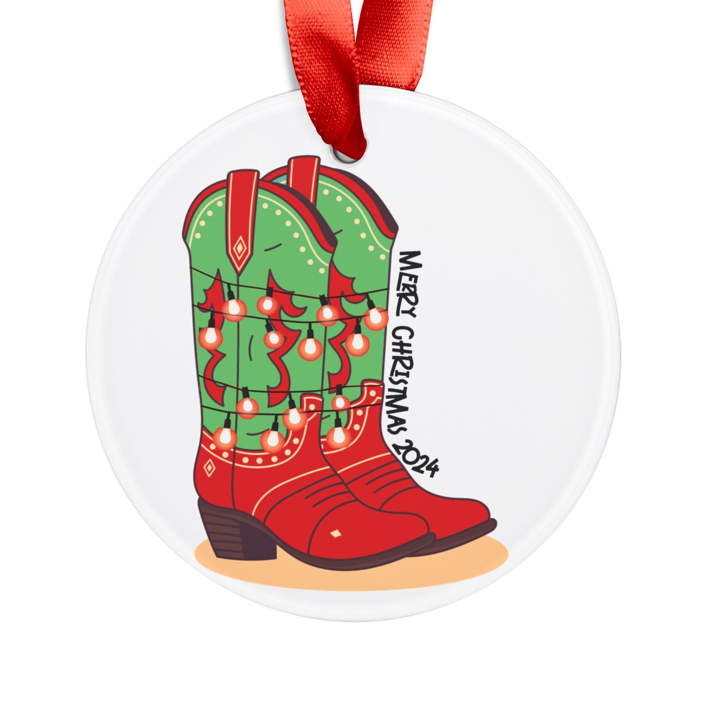 "Dasher" Christmas Cowboy Boots Ornament