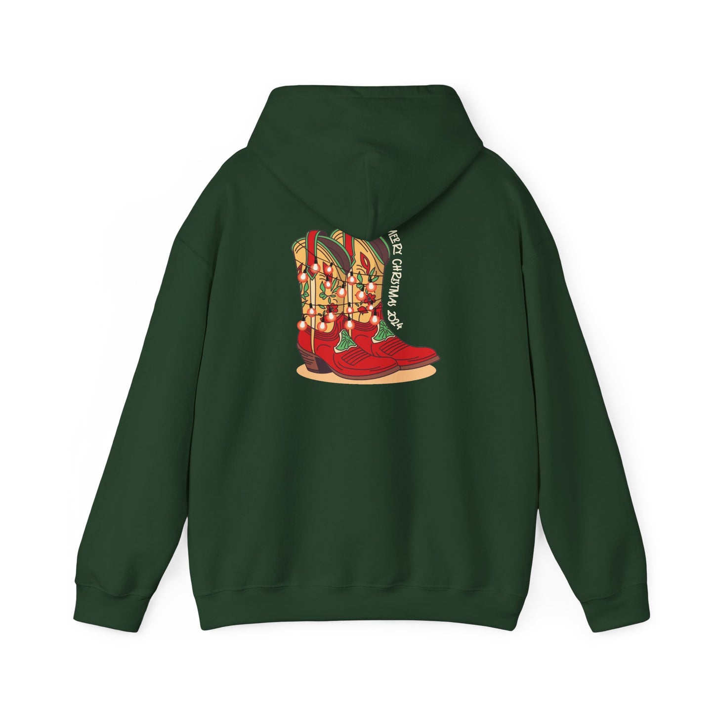 Prancer- Texas Christmas Cowboy Boots Unisex Heavy Blend™ Hooded Sweatshirt