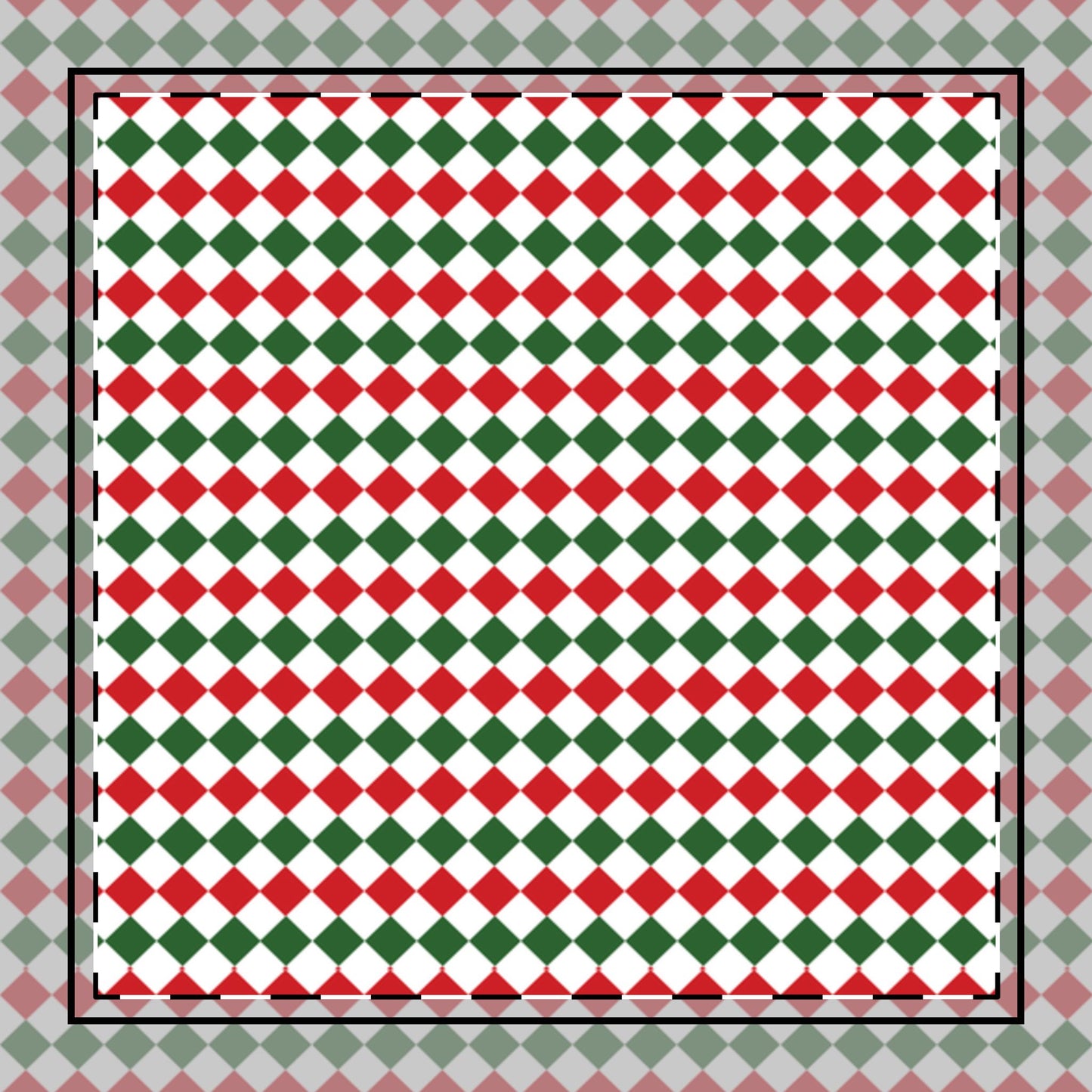Christmas Argyle Cotton Twill Napkin
