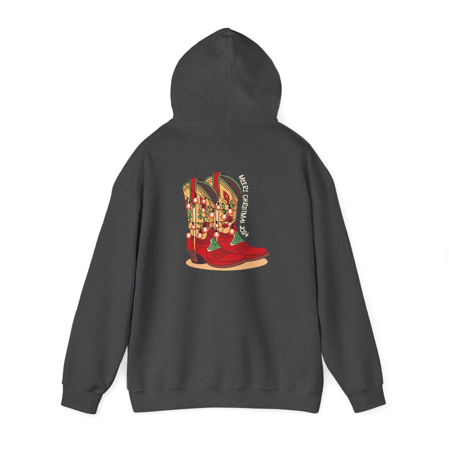 Prancer- Texas Christmas Cowboy Boots Unisex Heavy Blend™ Hooded Sweatshirt