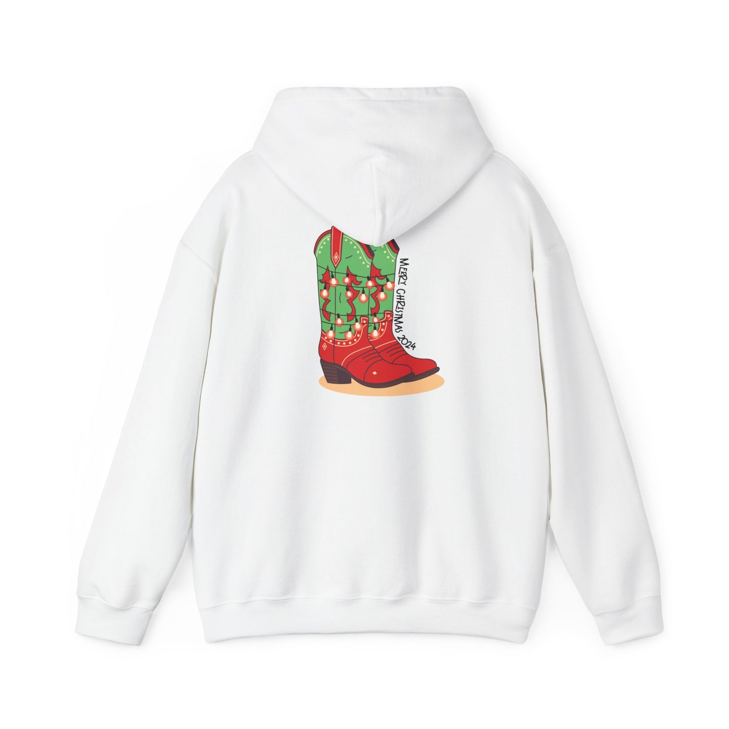 Dasher- Texas Christmas Cowboy Boots Unisex Heavy Blend™ Hooded Sweatshirt