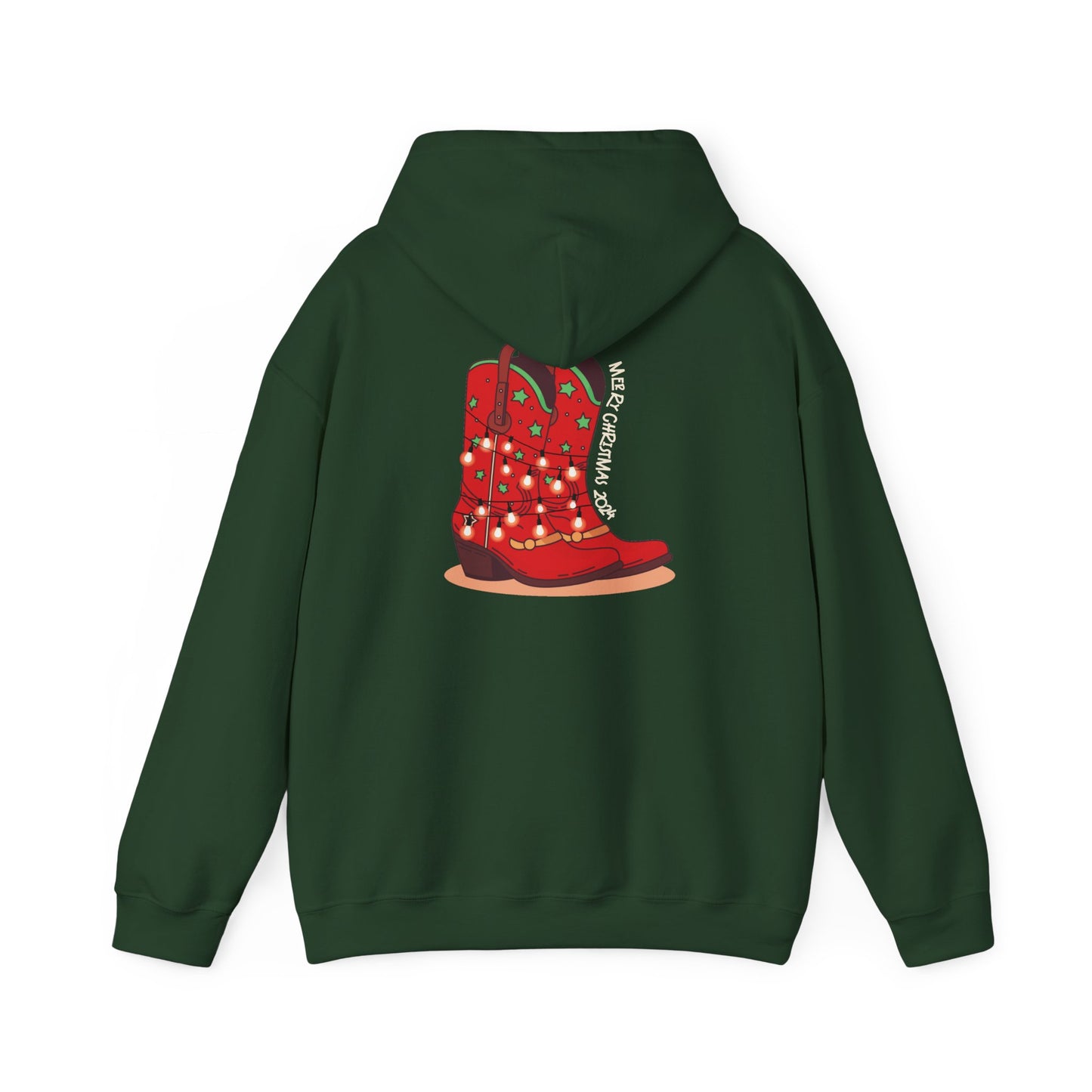 Dancer- Texas Christmas Cowboy Boots Unisex Heavy Blend™ Hooded Sweatshirt