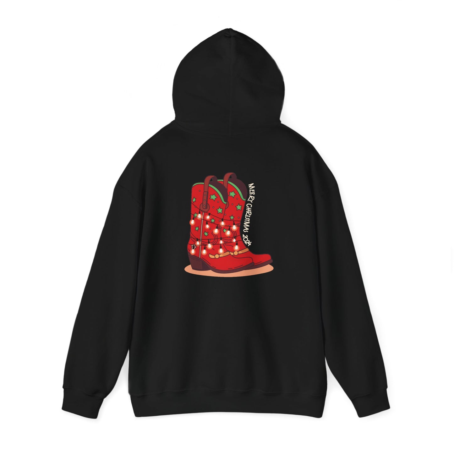 Dancer- Texas Christmas Cowboy Boots Unisex Heavy Blend™ Hooded Sweatshirt