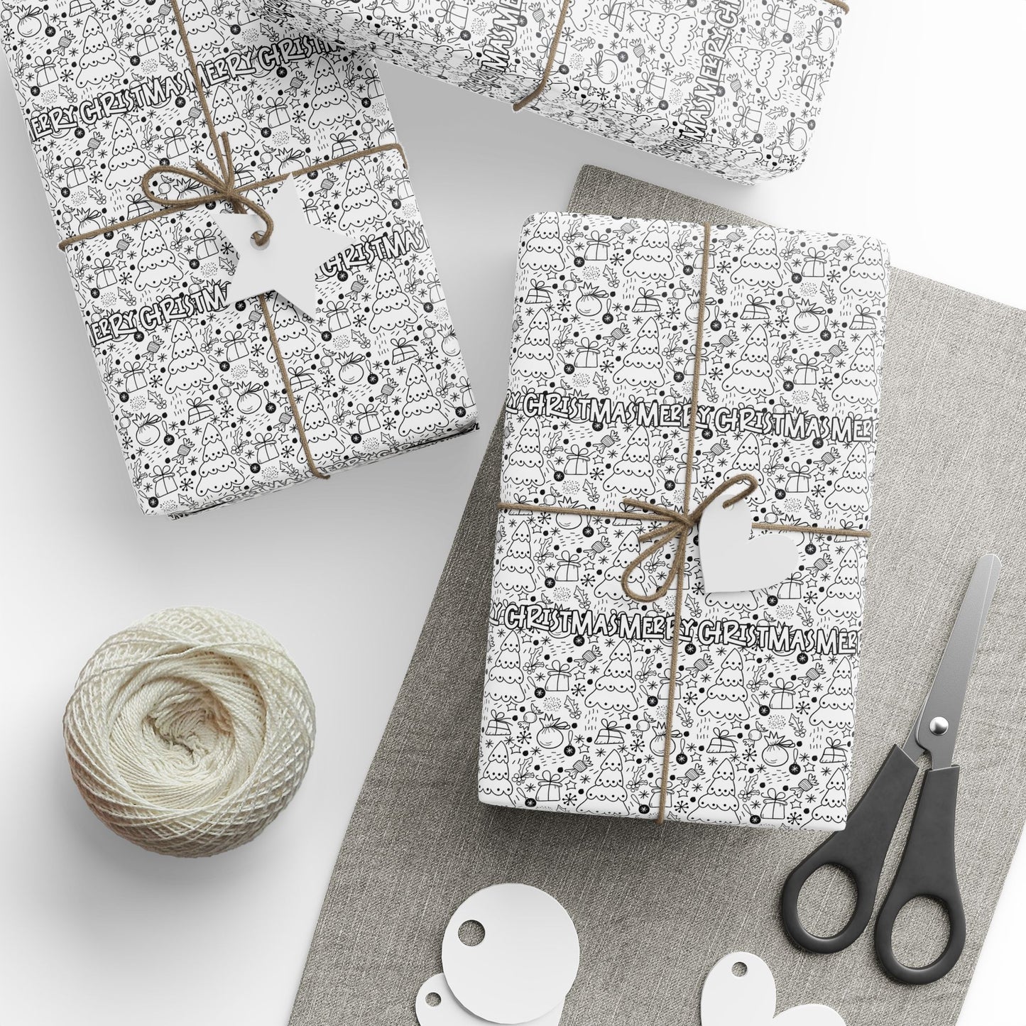 Christmas Party Coloring Activity Wrapping Paper