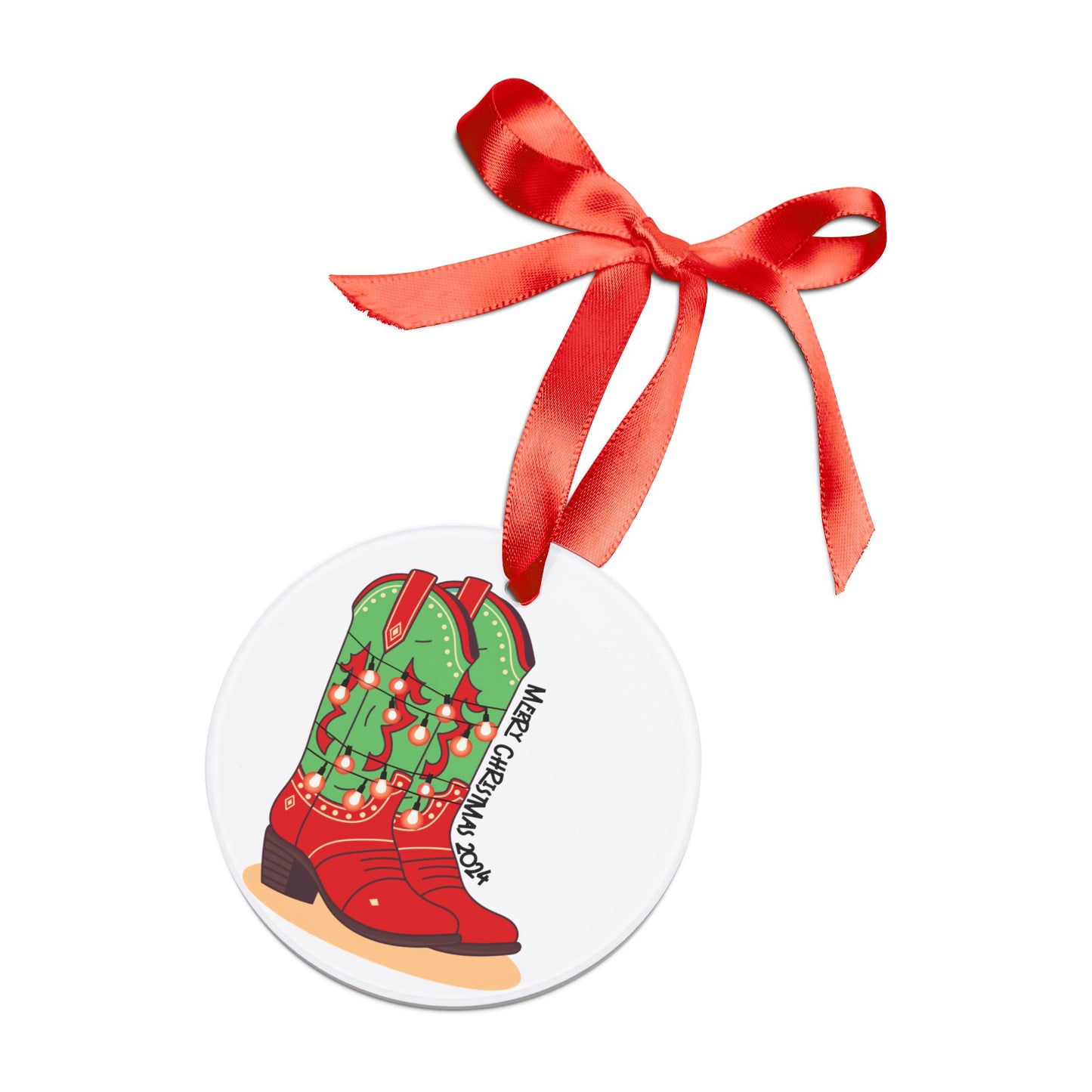 "Dasher" Christmas Cowboy Boots Ornament
