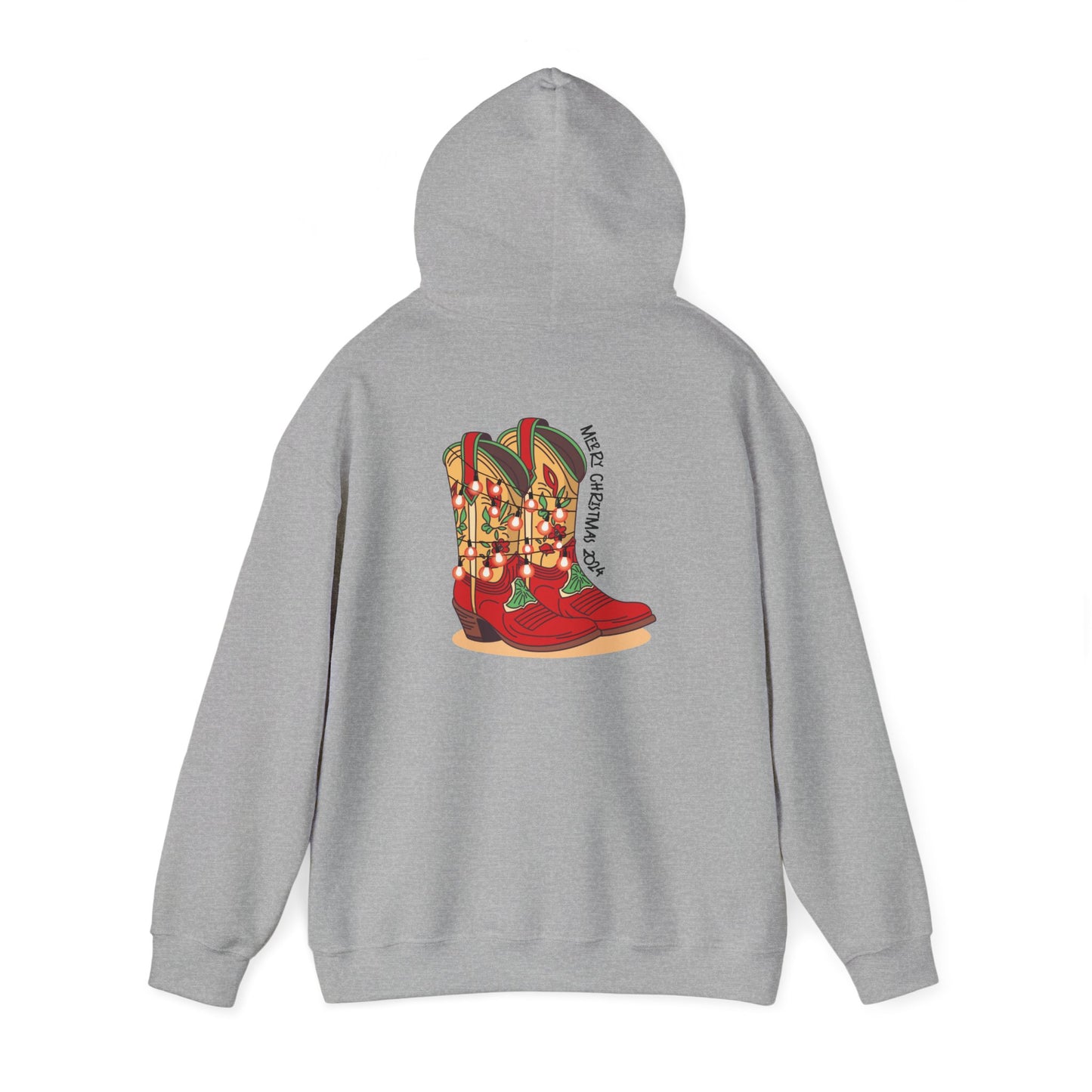 Prancer- Texas Christmas Cowboy Boots Unisex Heavy Blend™ Hooded Sweatshirt