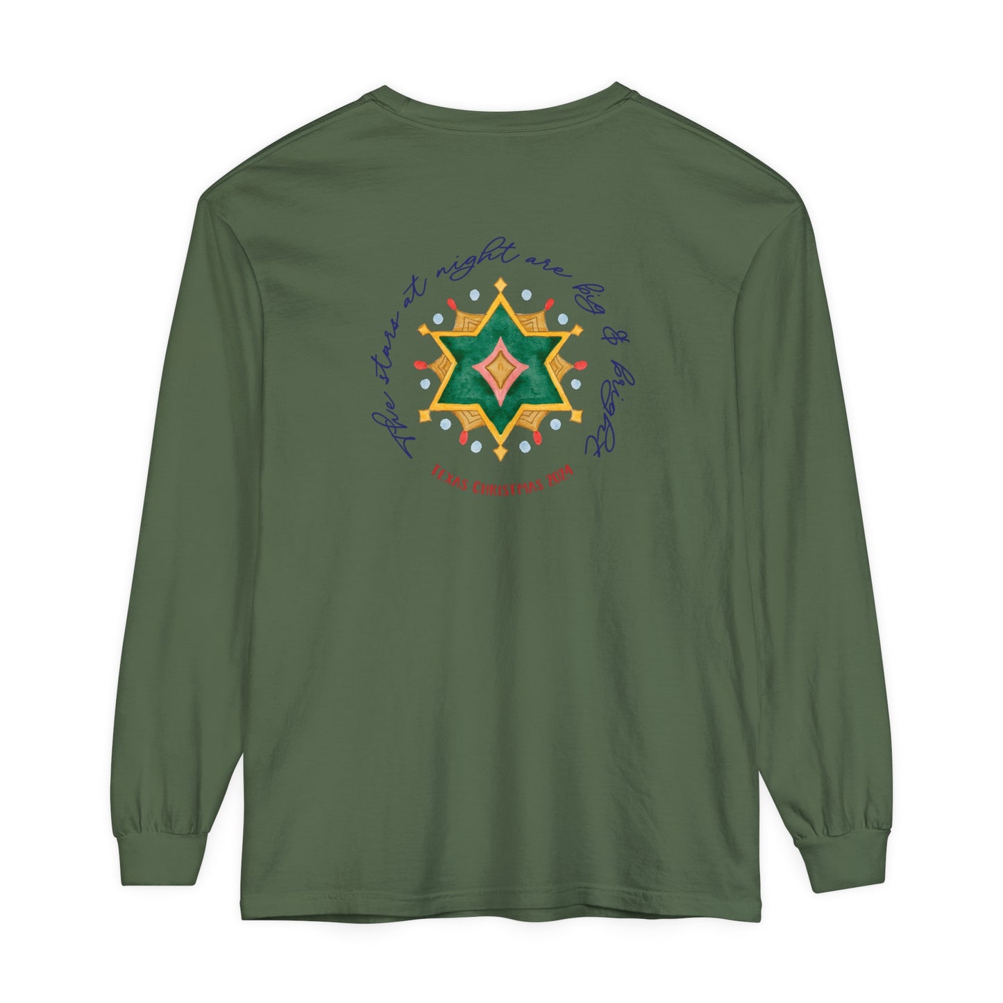 Texas Christmas Eastern Star Unisex Jersey Long Sleeve Tee