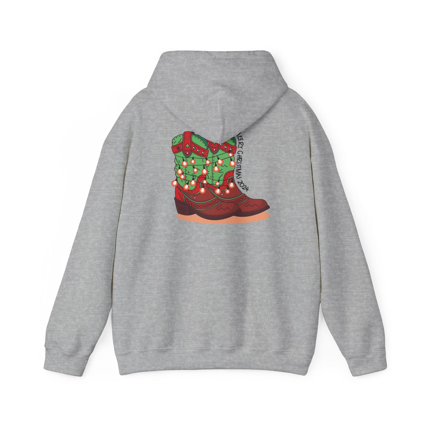 Rudolph- Christmas Cowboy Boots Unisex Heavy Blend™ Hooded Sweatshirt