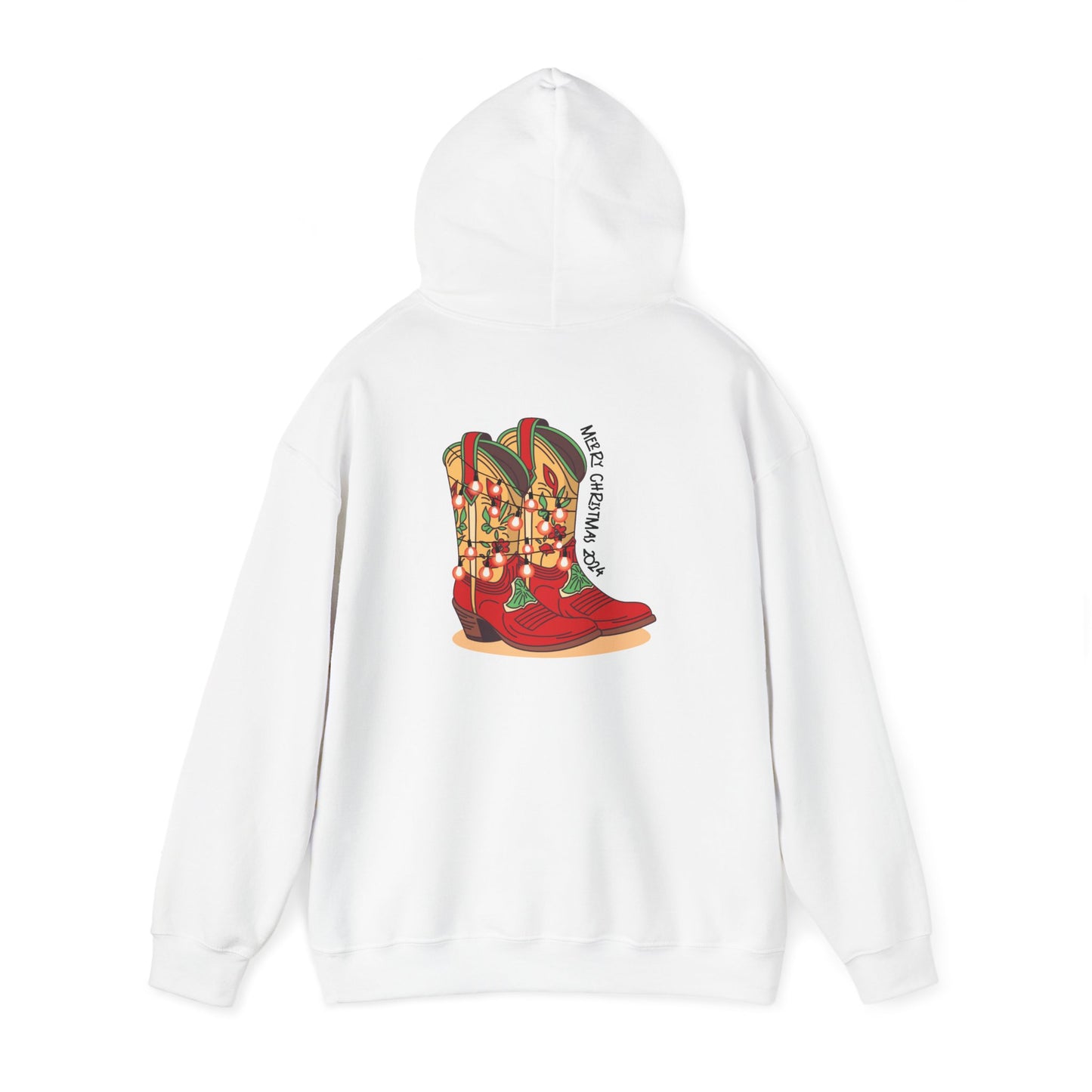 Prancer- Texas Christmas Cowboy Boots Unisex Heavy Blend™ Hooded Sweatshirt