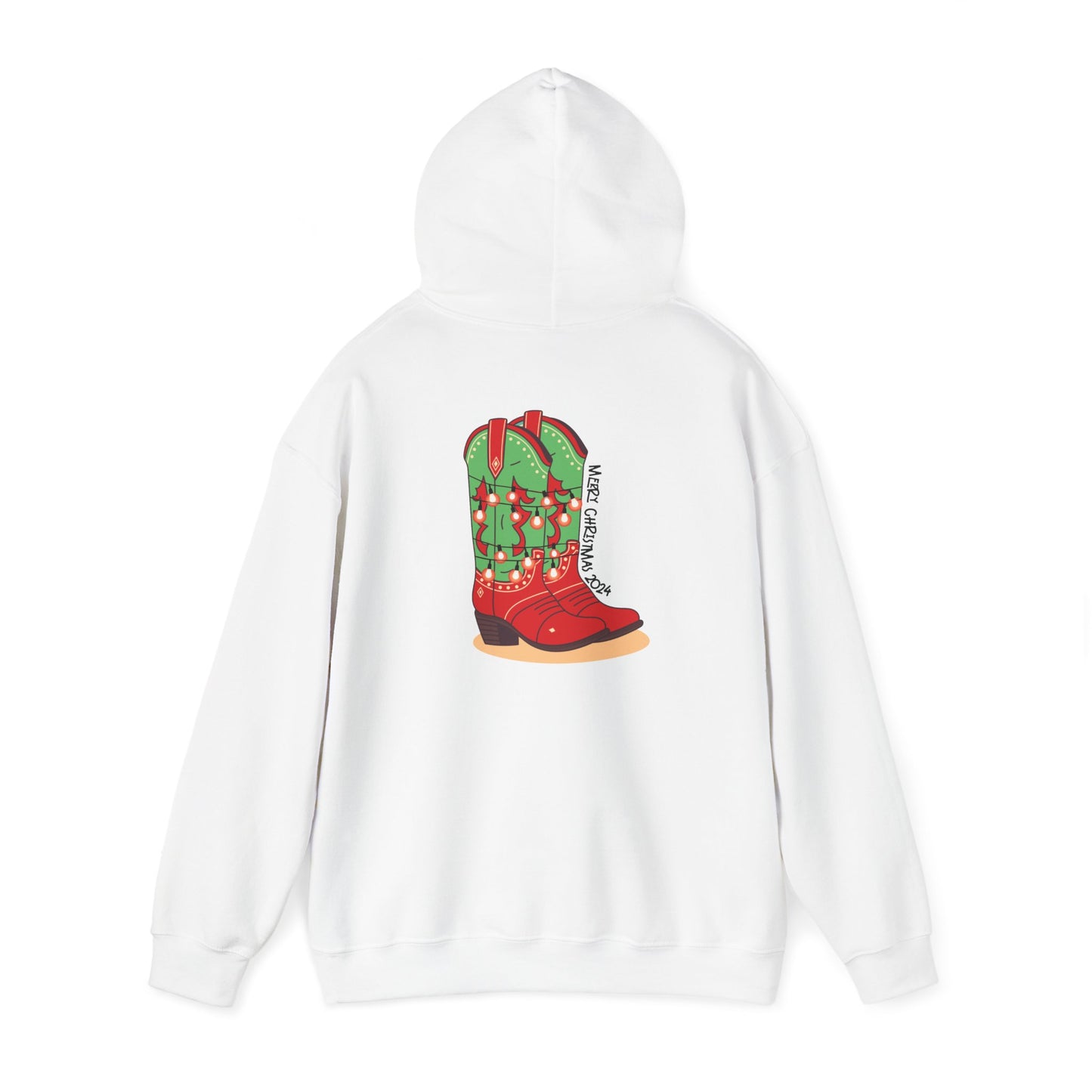 Dasher- Texas Christmas Cowboy Boots Unisex Heavy Blend™ Hooded Sweatshirt