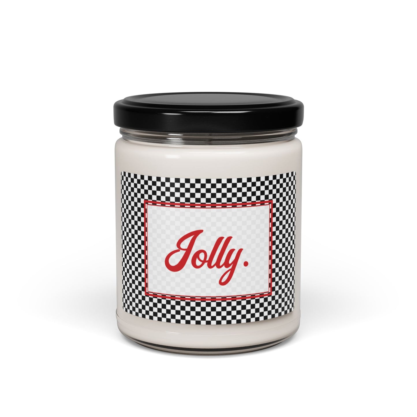 Jolly- Black Checkered Scented Soy Candle, 9oz