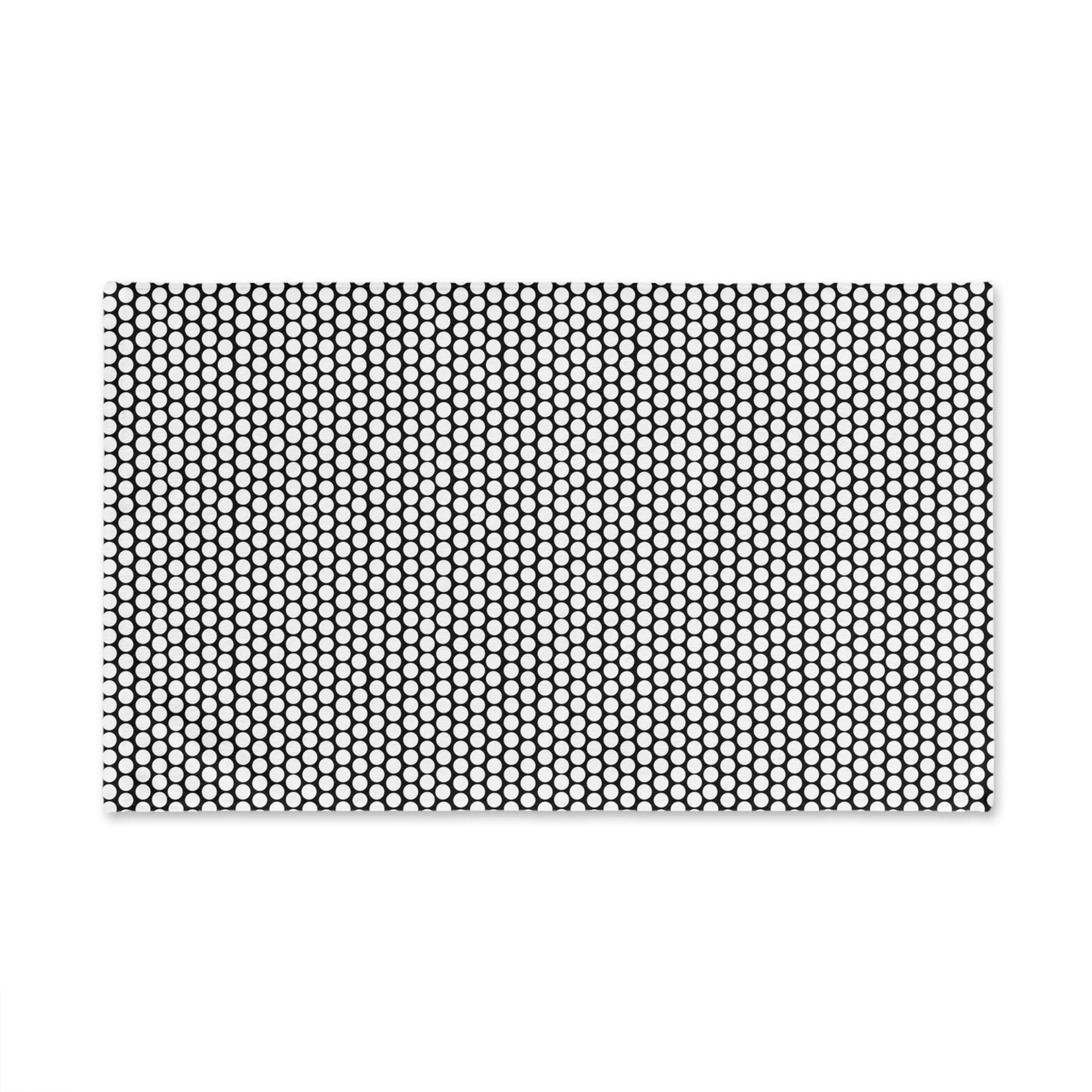 White Polka Dot on Black Hand Towel