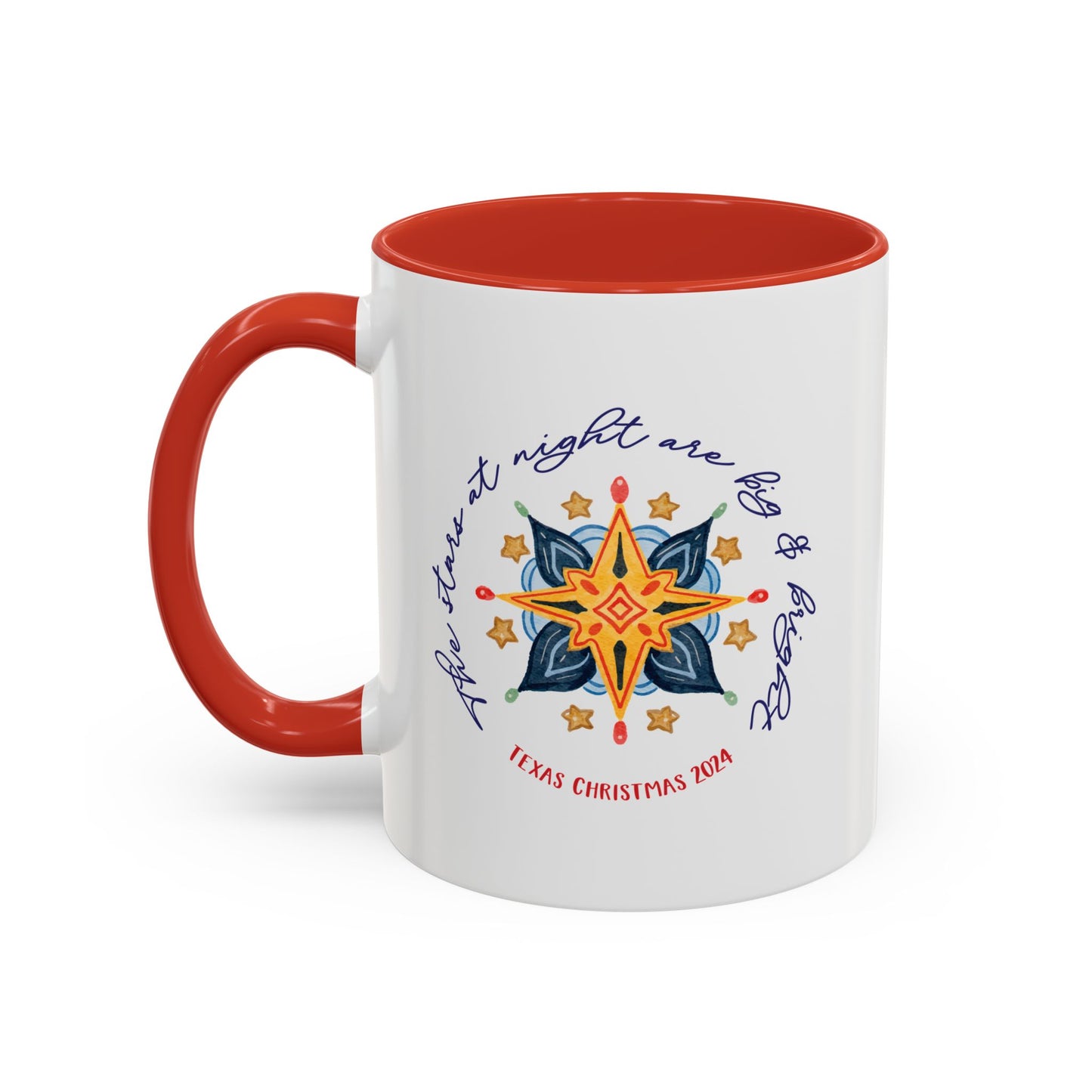 Texas Christmas Northern Star Personalizable Christmas Ceramic Mug (11oz, 15 oz)