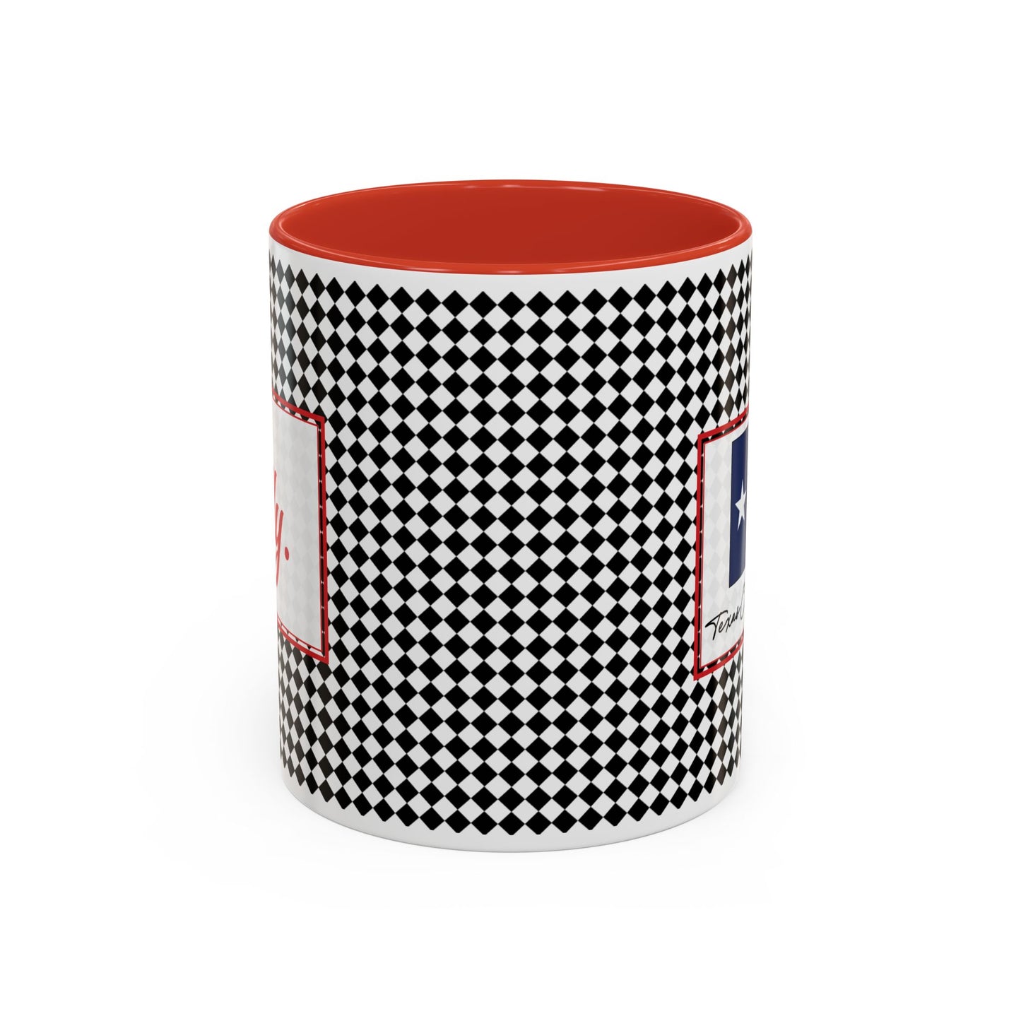 Jolly- Black Argyle Personalizable Christmas Ceramic Mug (11oz, 15 oz)