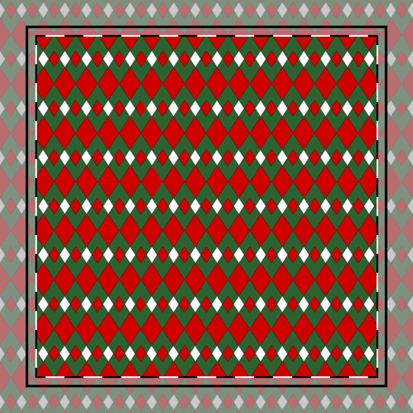 Christmas Fancy Argyle Cotton Twill Napkin