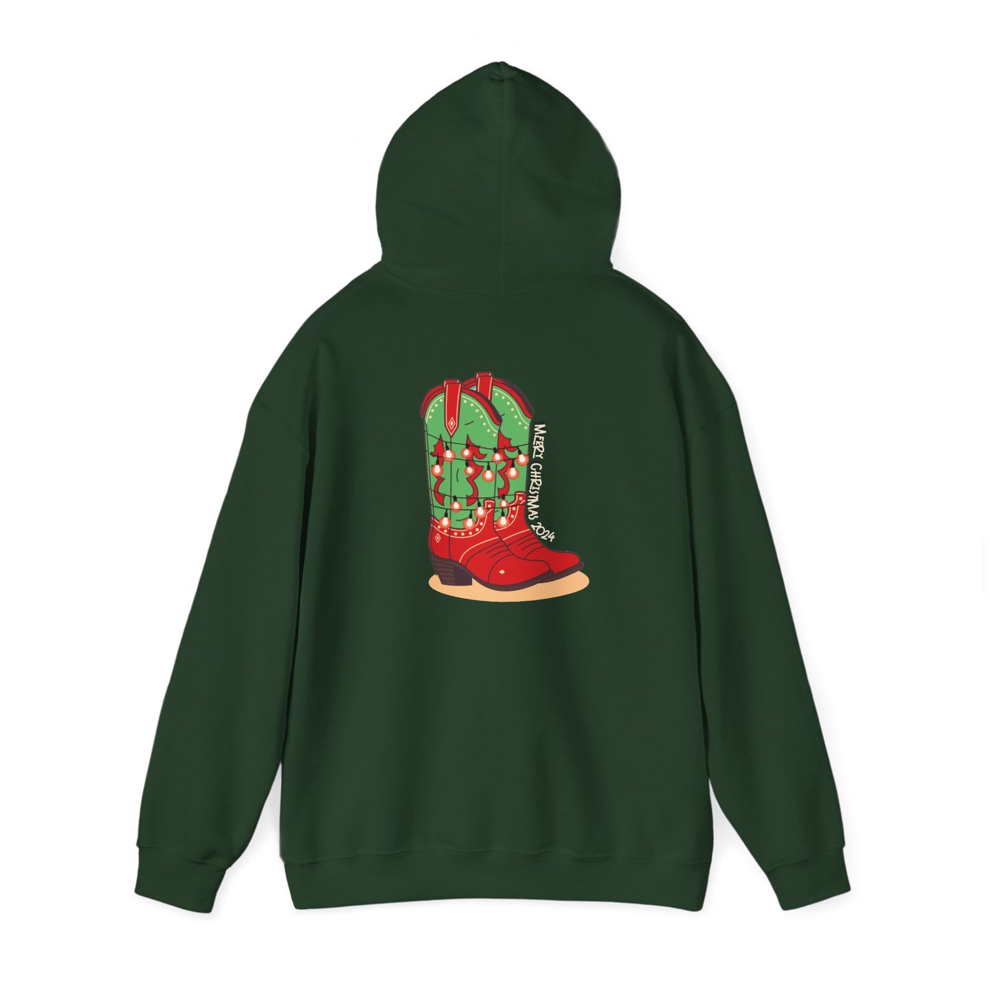 Dasher- Texas Christmas Cowboy Boots Unisex Heavy Blend™ Hooded Sweatshirt