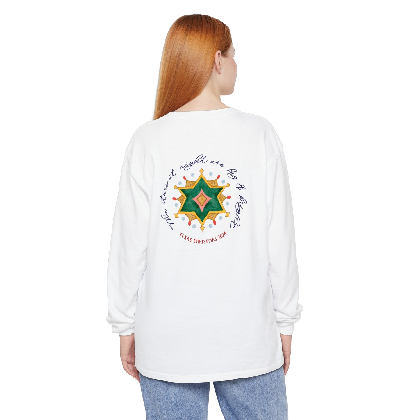 Texas Christmas Eastern Star Unisex Jersey Long Sleeve Tee