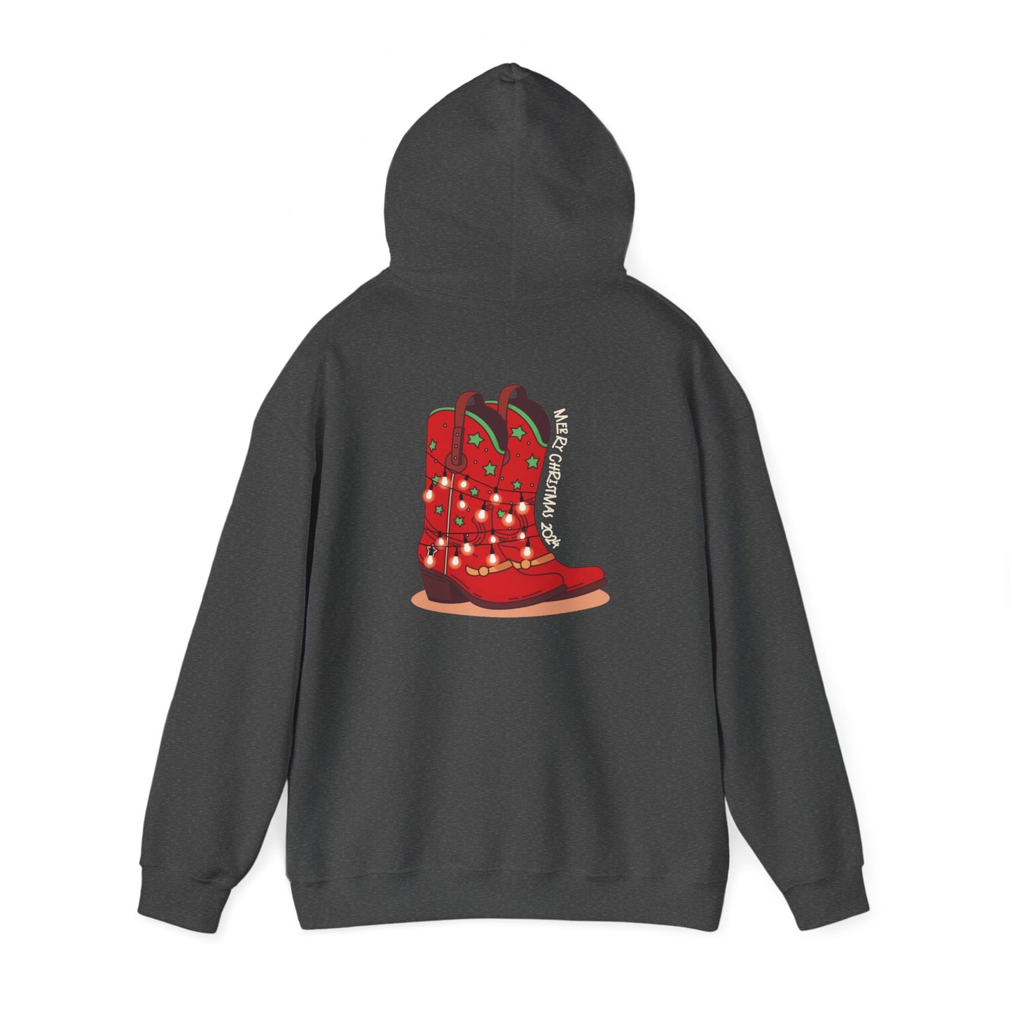 Dancer- Texas Christmas Cowboy Boots Unisex Heavy Blend™ Hooded Sweatshirt
