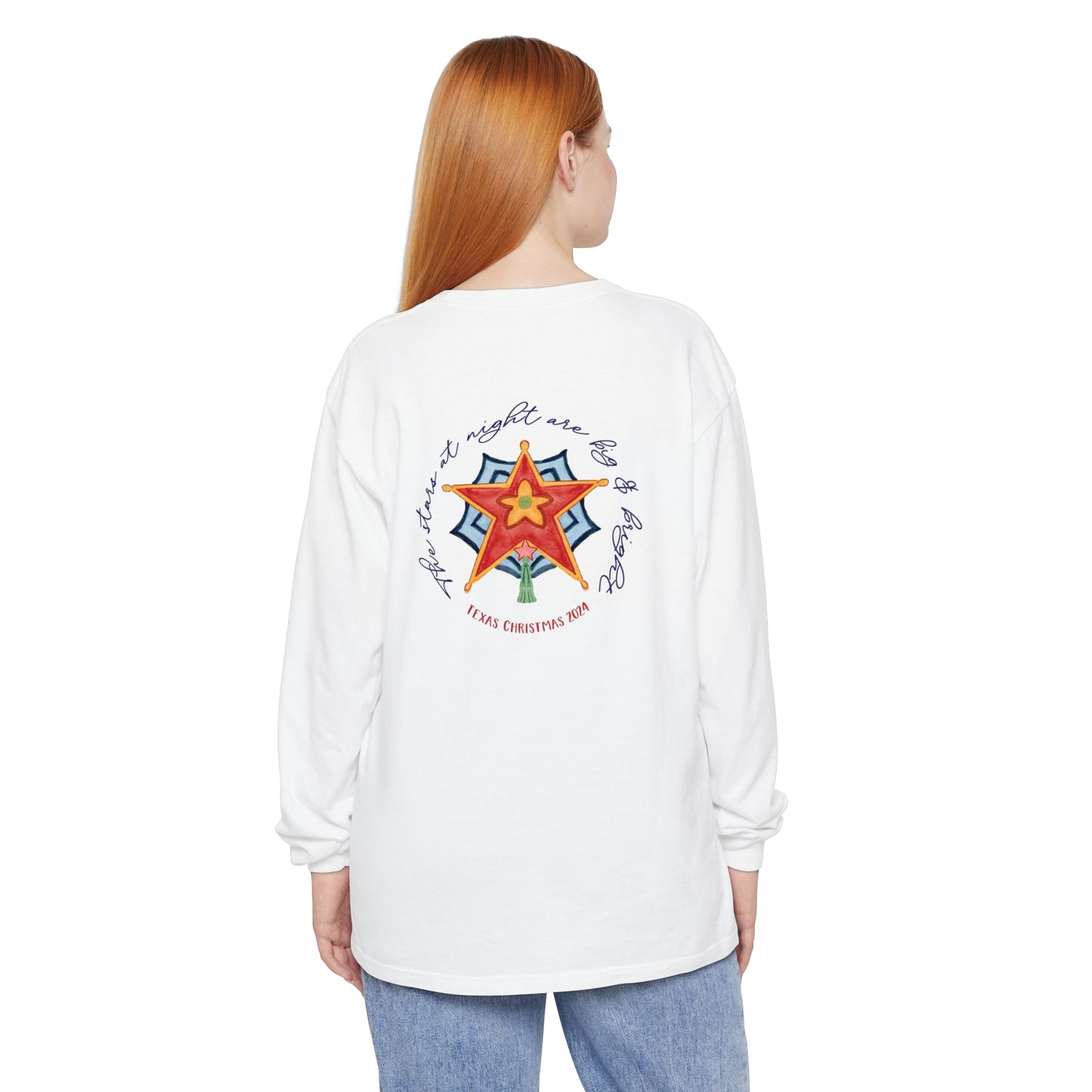 Texas Christmas Western Star Unisex Jersey Long Sleeve Tee