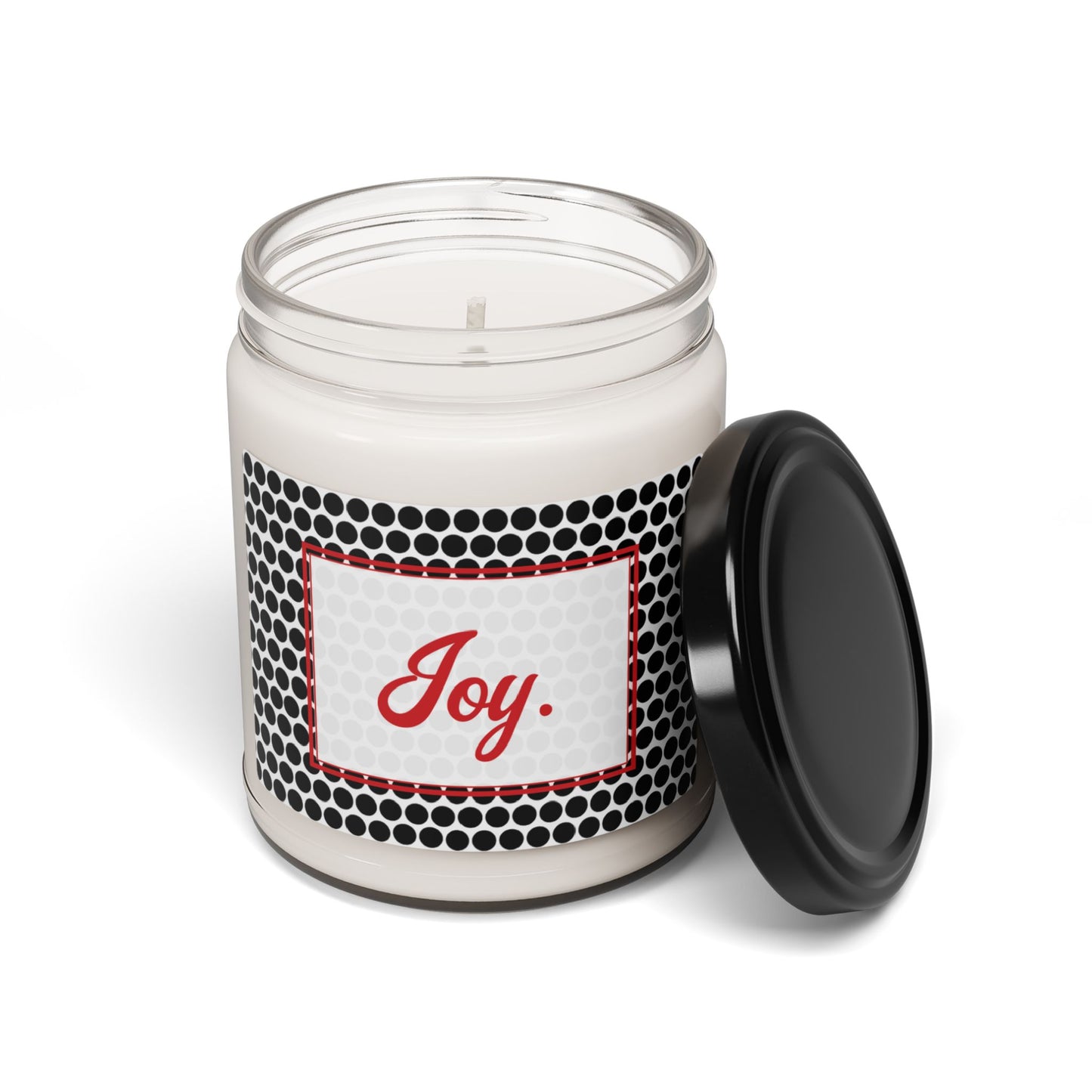 Joy- Black Polka Dots Scented Soy Candle, 9oz