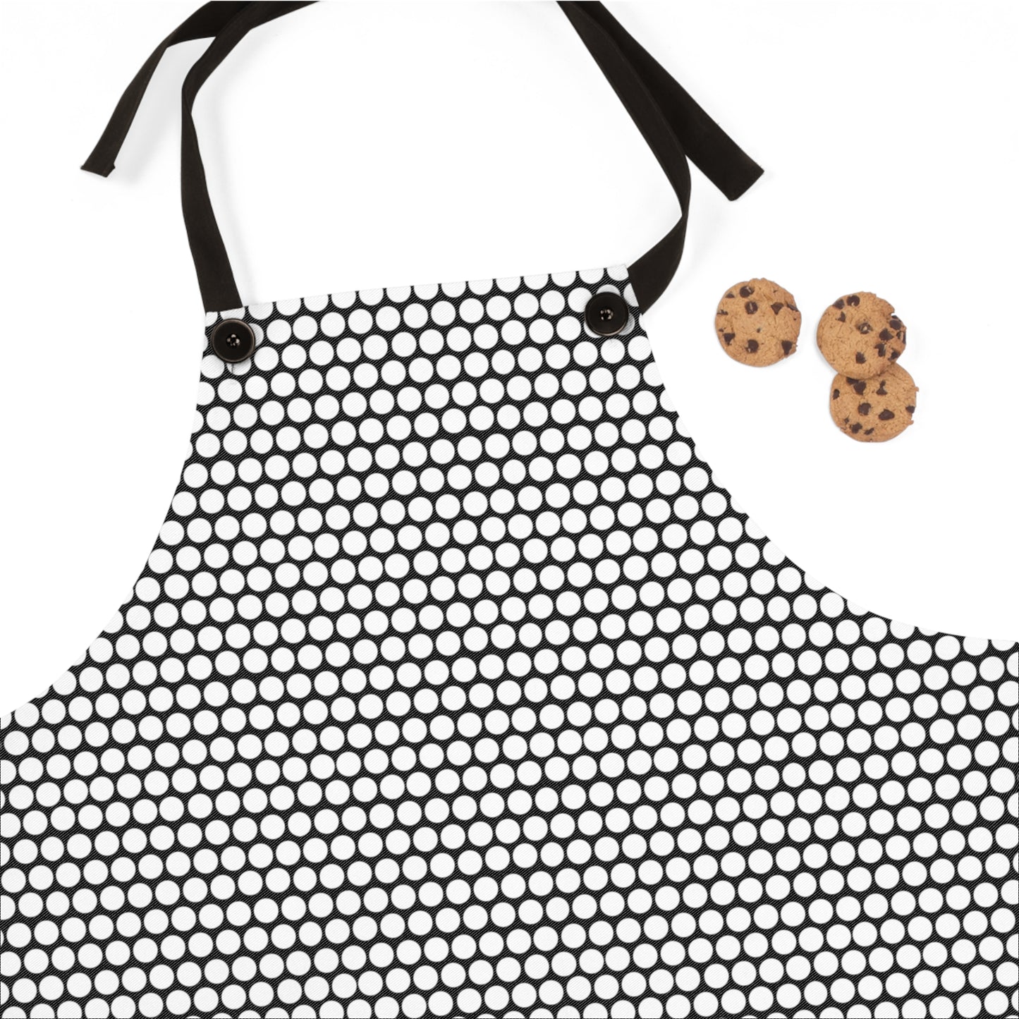 White Polka Dot on Black Apron