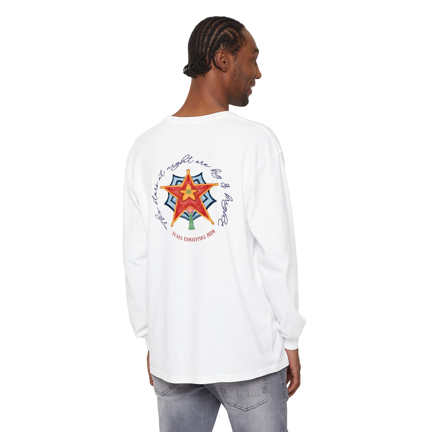 Texas Christmas Western Star Unisex Jersey Long Sleeve Tee