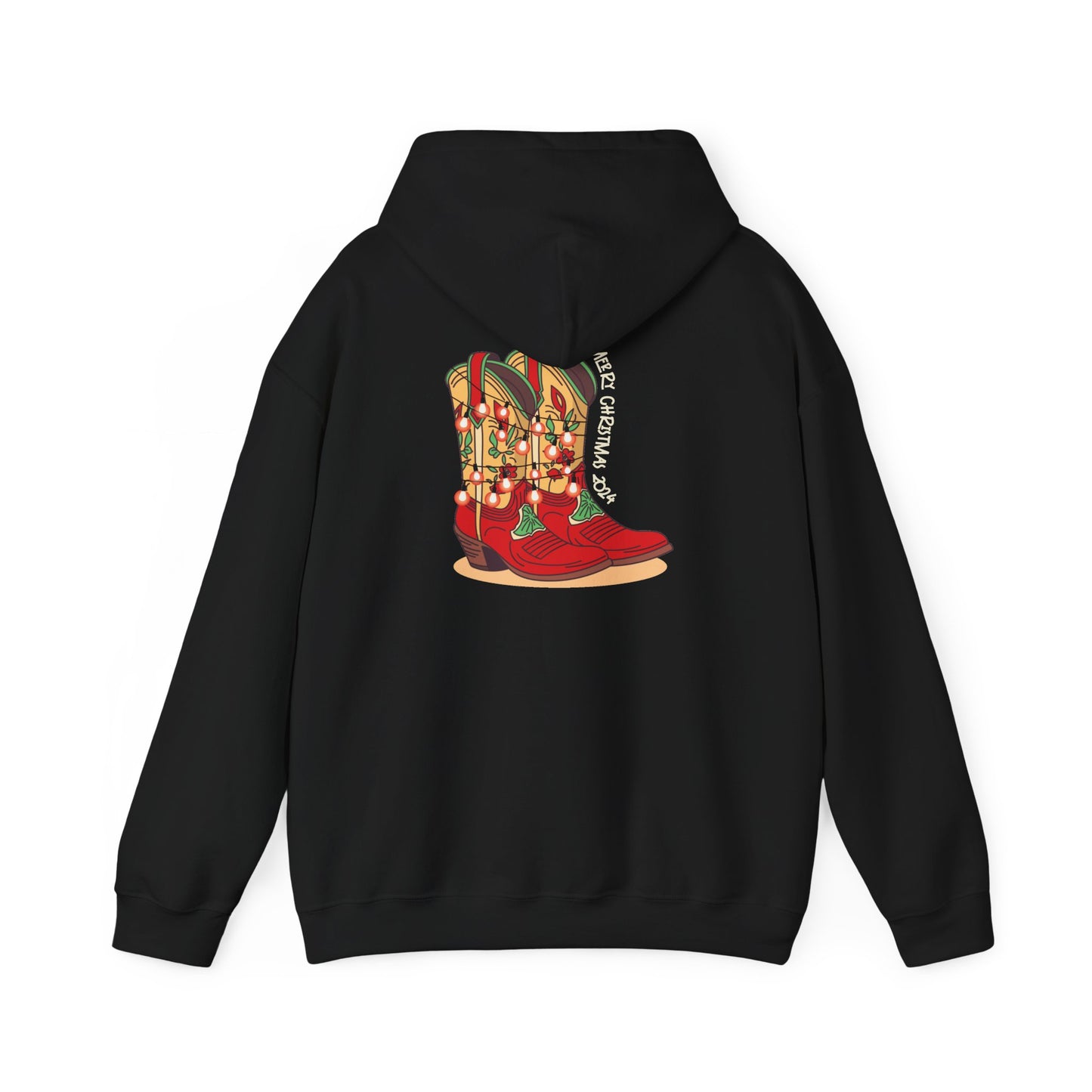 Prancer- Texas Christmas Cowboy Boots Unisex Heavy Blend™ Hooded Sweatshirt