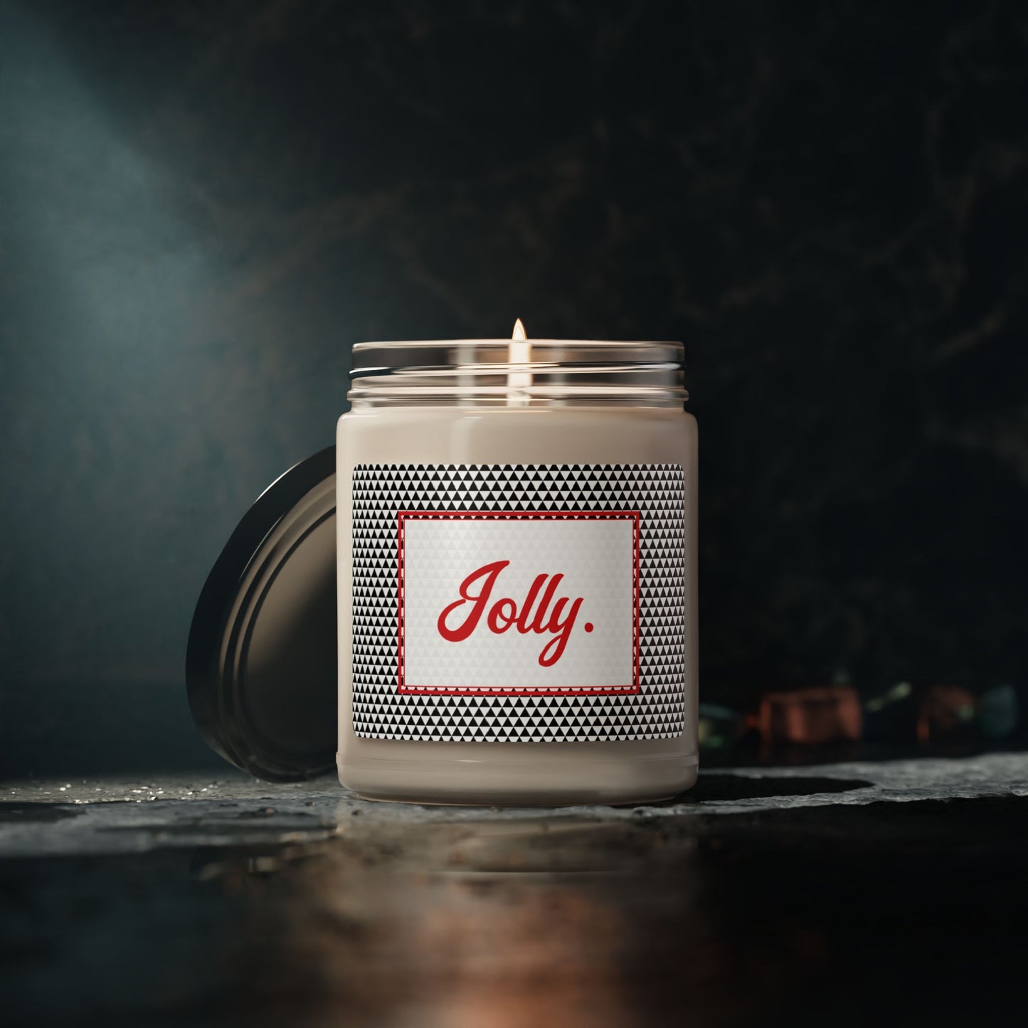 Jolly- Black Triangles Scented Soy Candle, 9oz