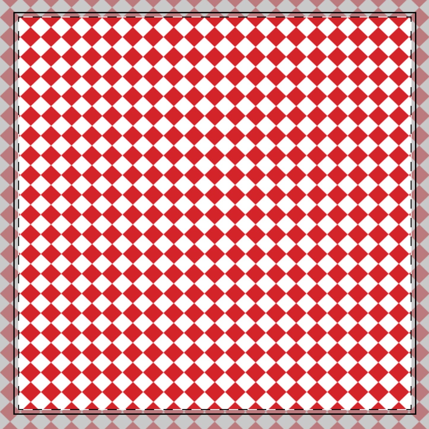 Red Argyle Cotton Twill Napkin