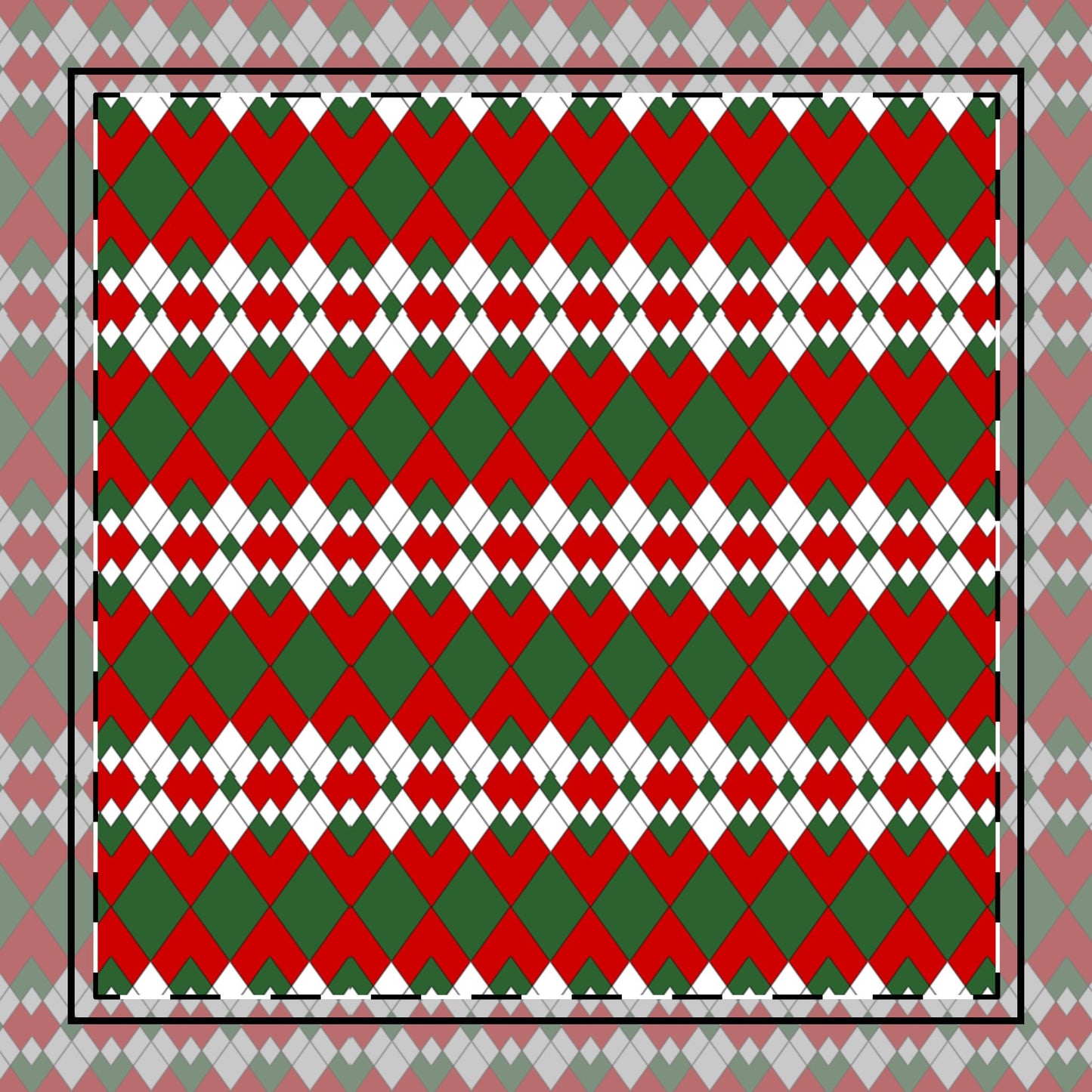 Christmas Extra Argyle Cotton Twill Napkin