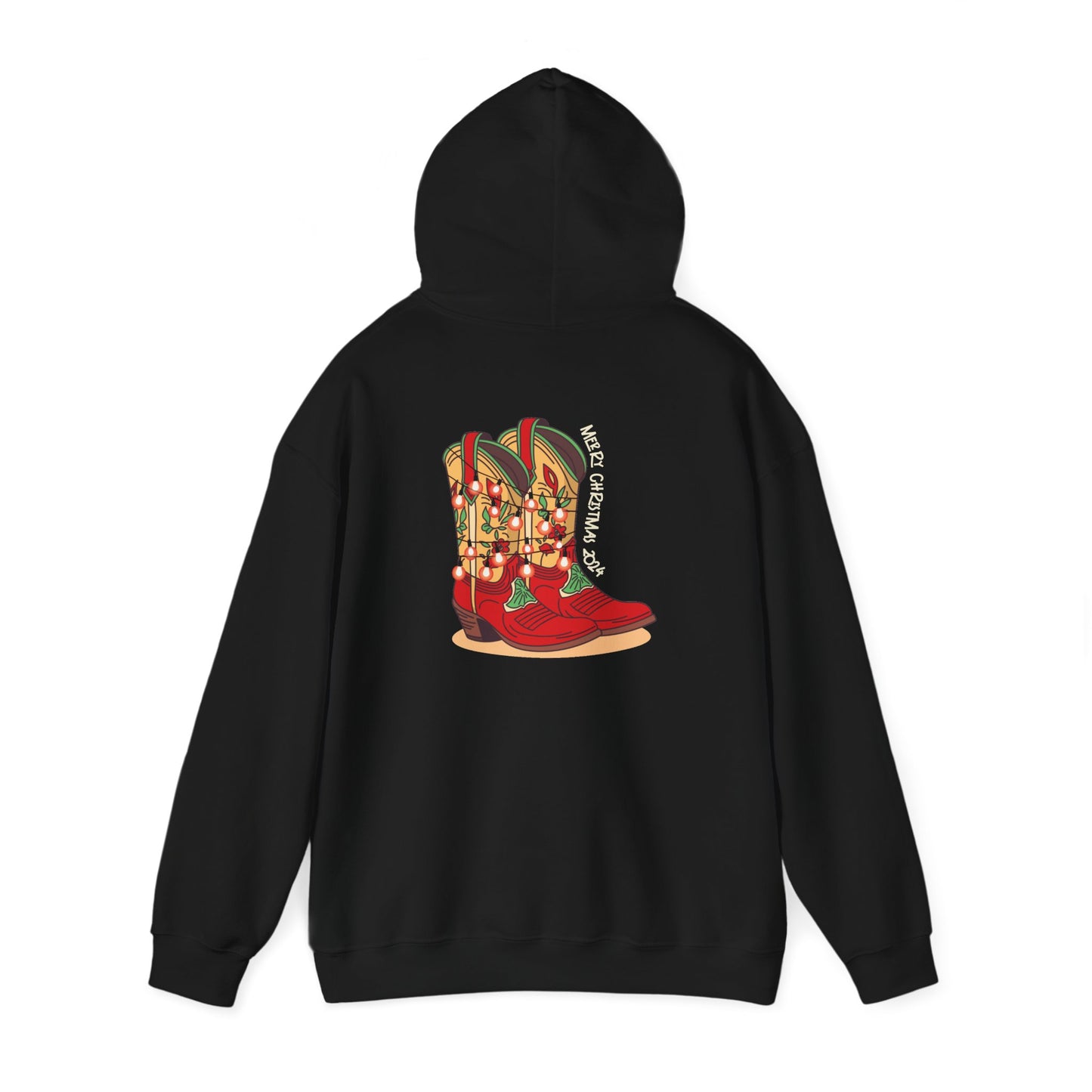 Prancer- Texas Christmas Cowboy Boots Unisex Heavy Blend™ Hooded Sweatshirt