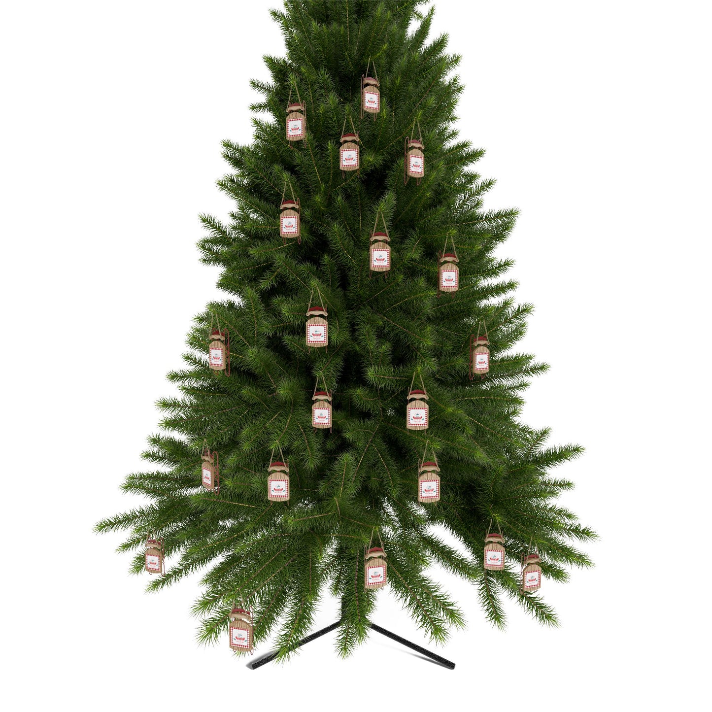 Merry Christmas & Happy New Year Red Sled Ornament