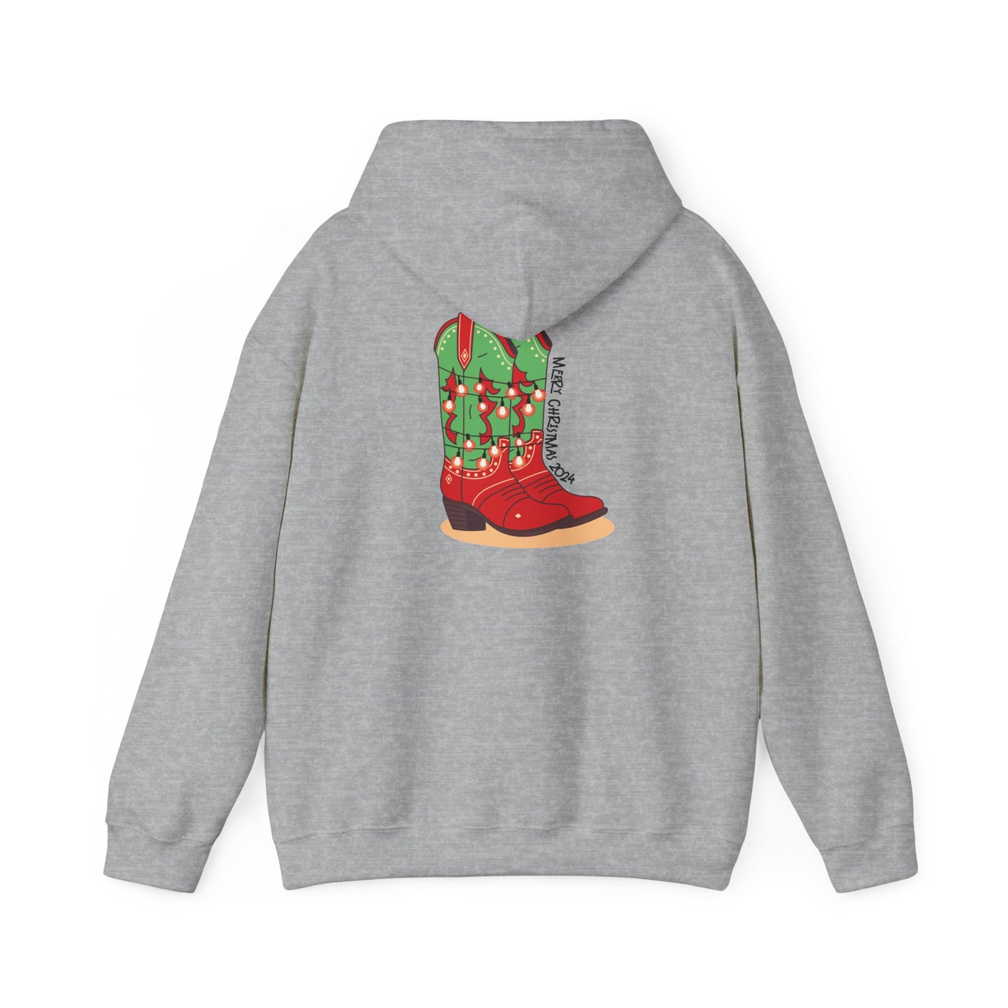 Dasher- Texas Christmas Cowboy Boots Unisex Heavy Blend™ Hooded Sweatshirt