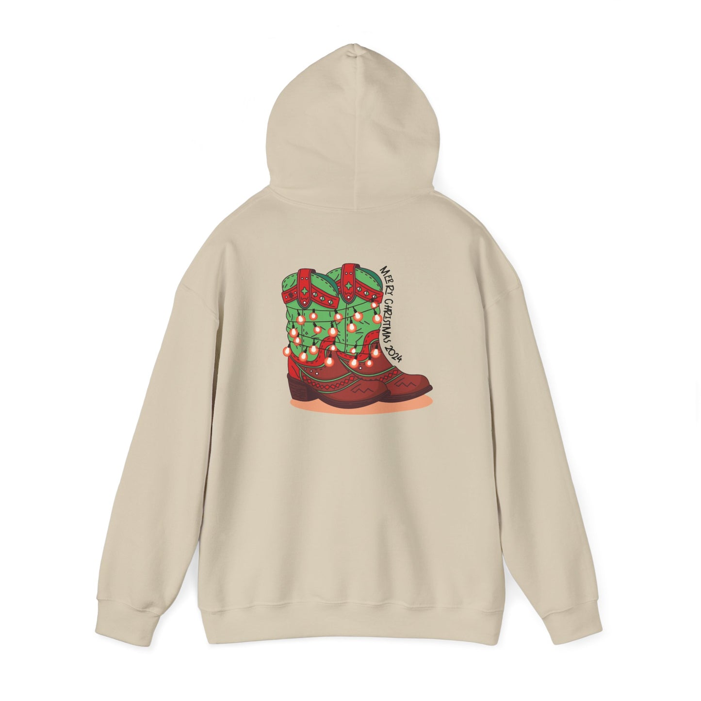 Rudolph- Christmas Cowboy Boots Unisex Heavy Blend™ Hooded Sweatshirt