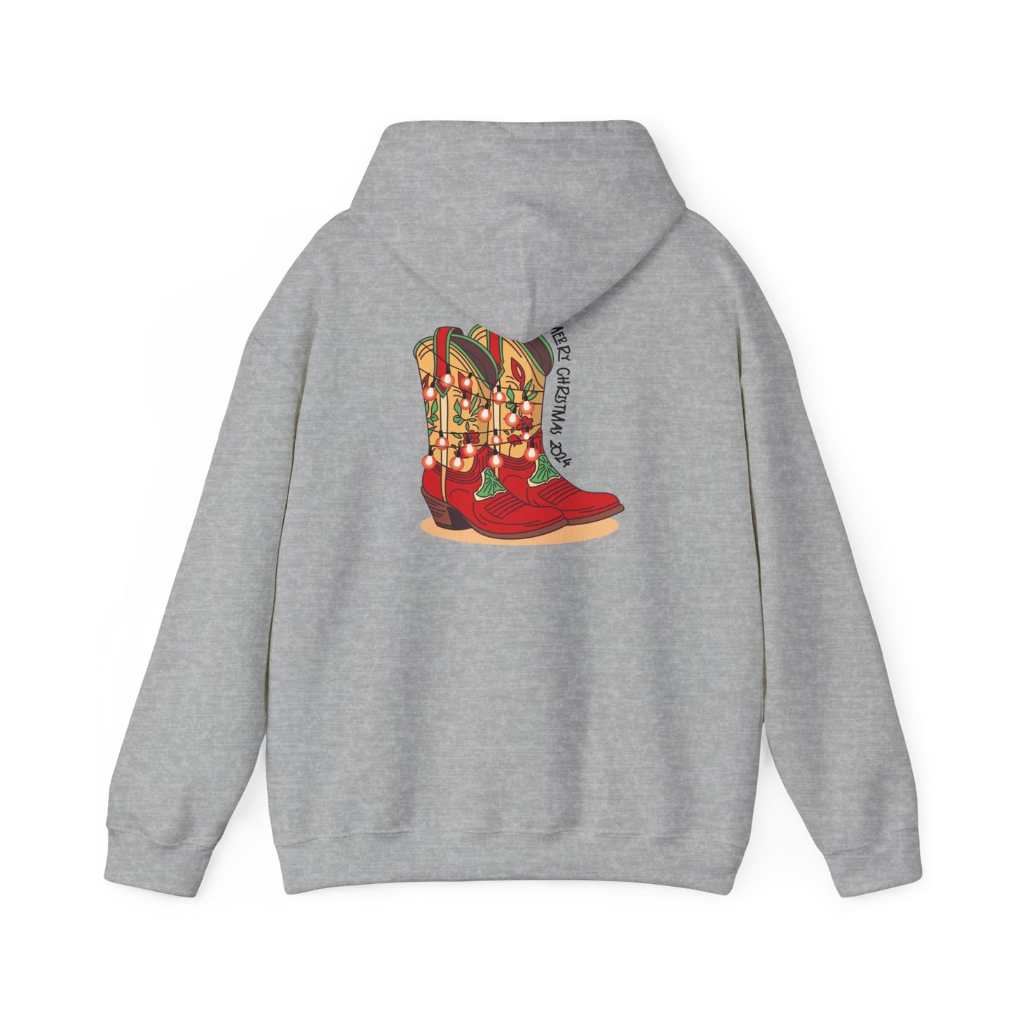 Prancer- Texas Christmas Cowboy Boots Unisex Heavy Blend™ Hooded Sweatshirt