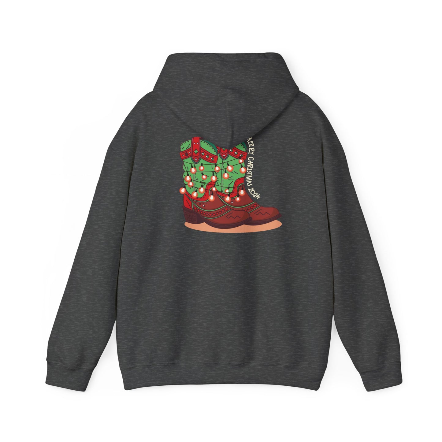 Rudolph- Christmas Cowboy Boots Unisex Heavy Blend™ Hooded Sweatshirt