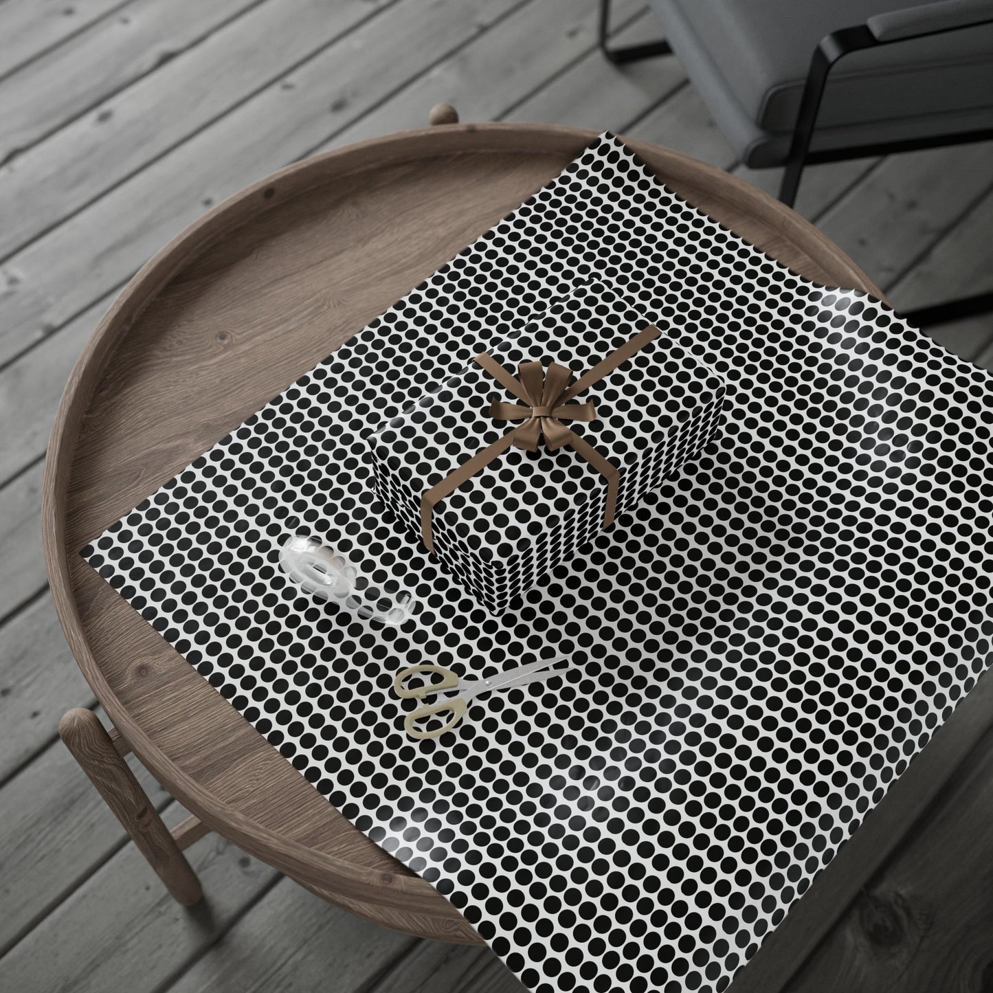 Black Polka Dot Wrapping Paper