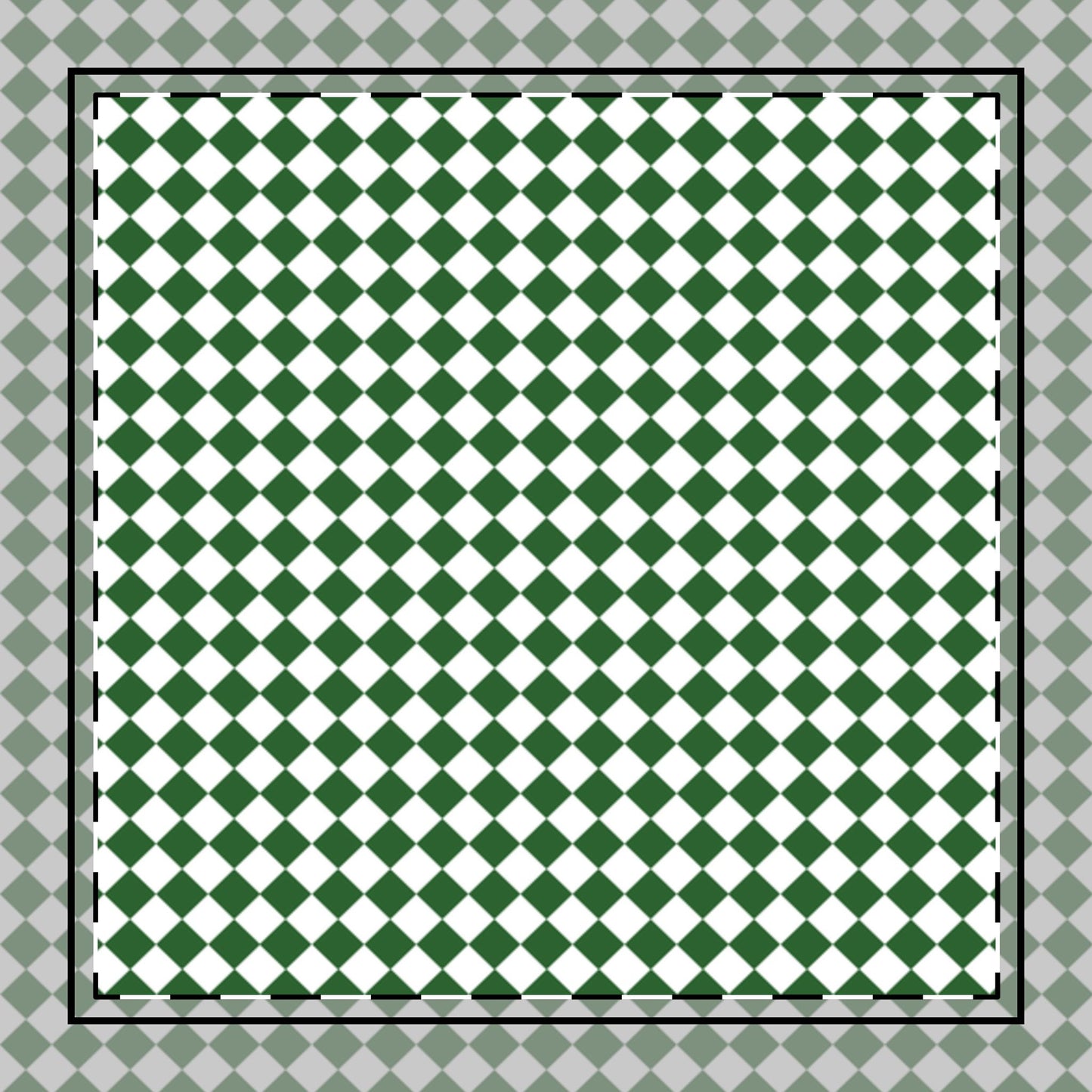 Green Argyle Cotton Twill Napkin