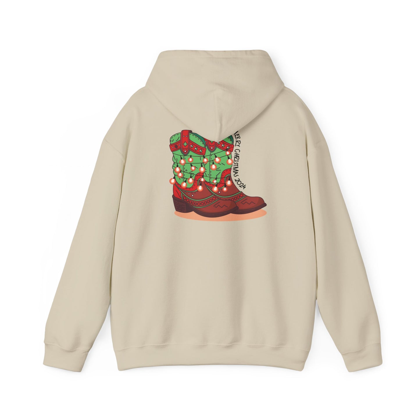 Rudolph- Christmas Cowboy Boots Unisex Heavy Blend™ Hooded Sweatshirt