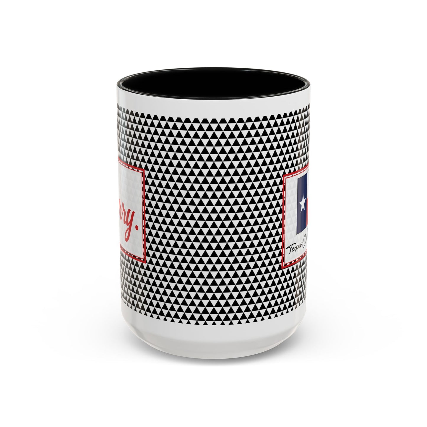 Merry- Red & Green Triangles Personalizable Christmas Ceramic Mug (11oz, 15 oz)