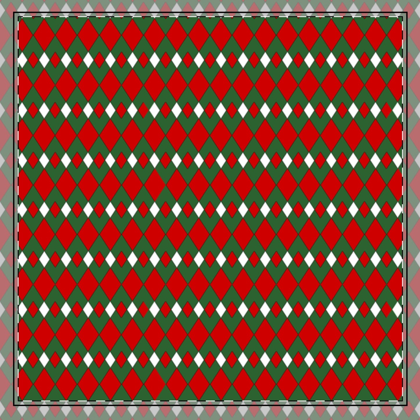 Christmas Fancy Argyle Cotton Twill Napkin
