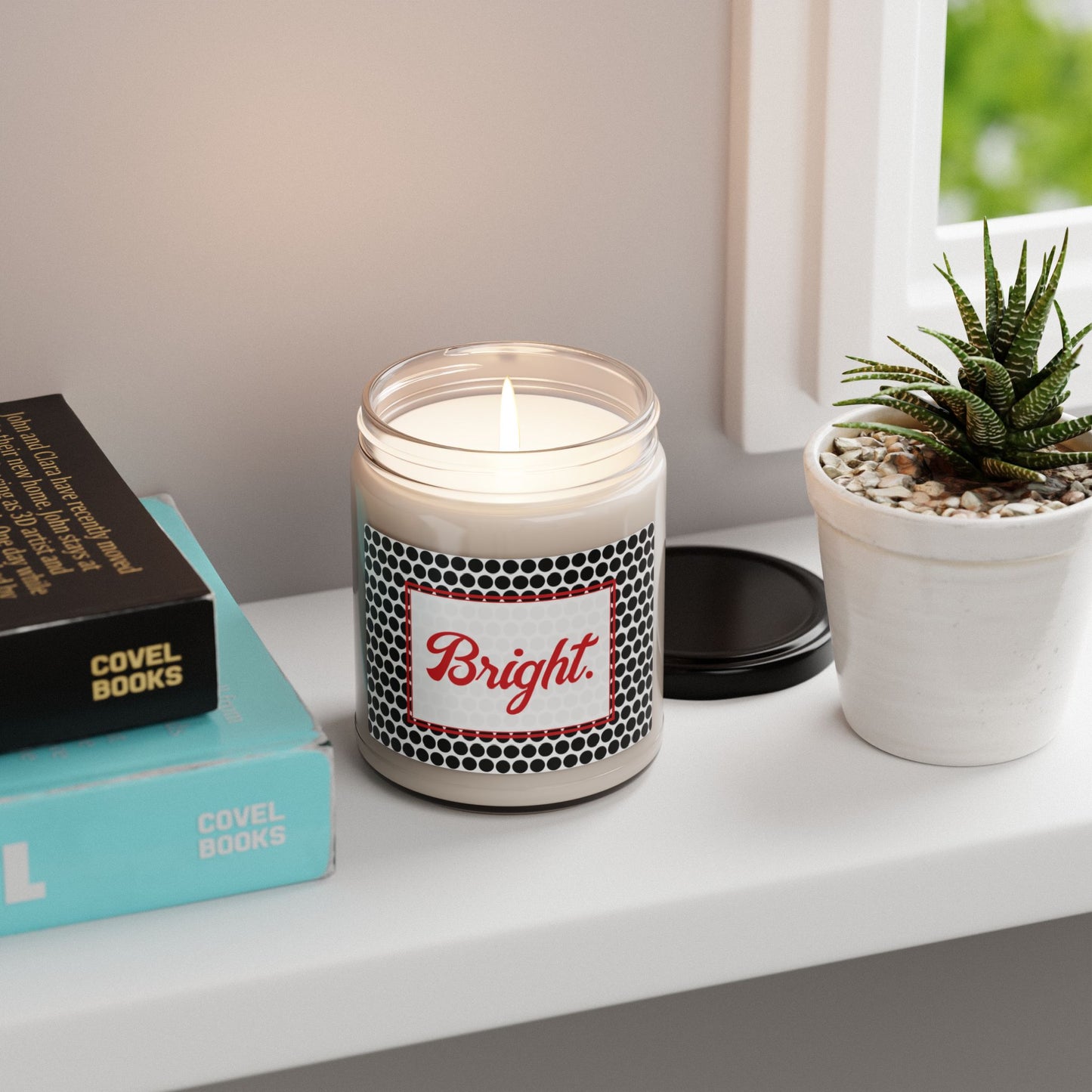 Bright- Black Polka Dots Scented Soy Candle, 9oz