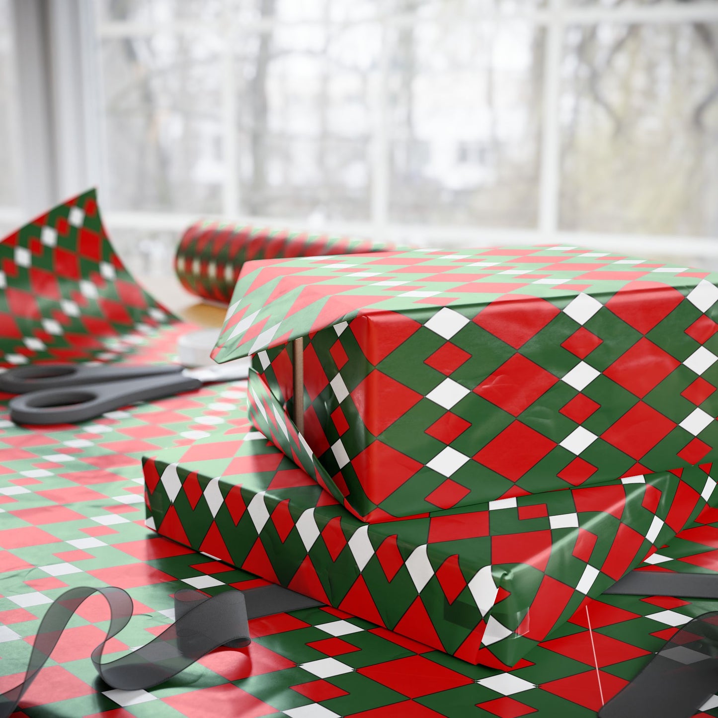 Christmas Fancy Argyle Wrapping Paper