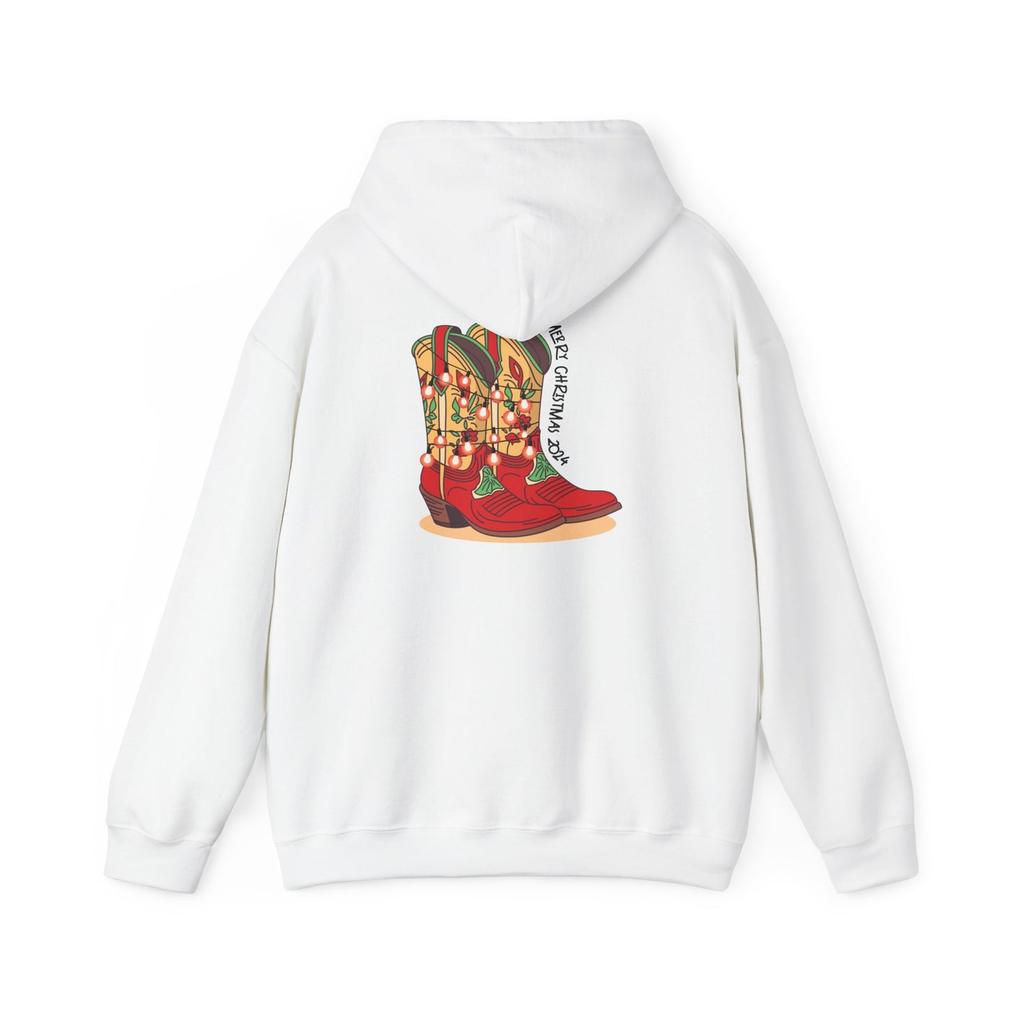 Prancer- Texas Christmas Cowboy Boots Unisex Heavy Blend™ Hooded Sweatshirt