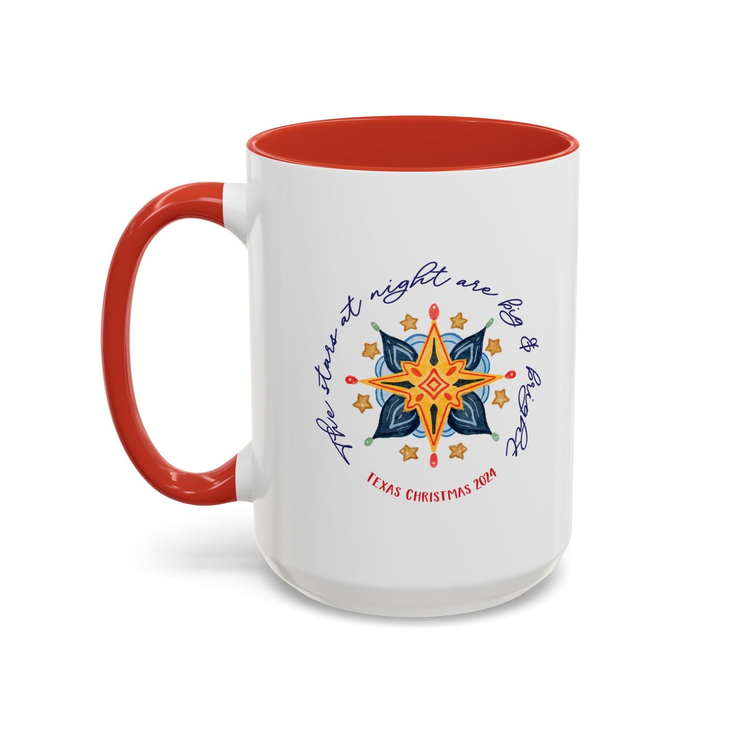 Texas Christmas Northern Star Personalizable Christmas Ceramic Mug (11oz, 15 oz)