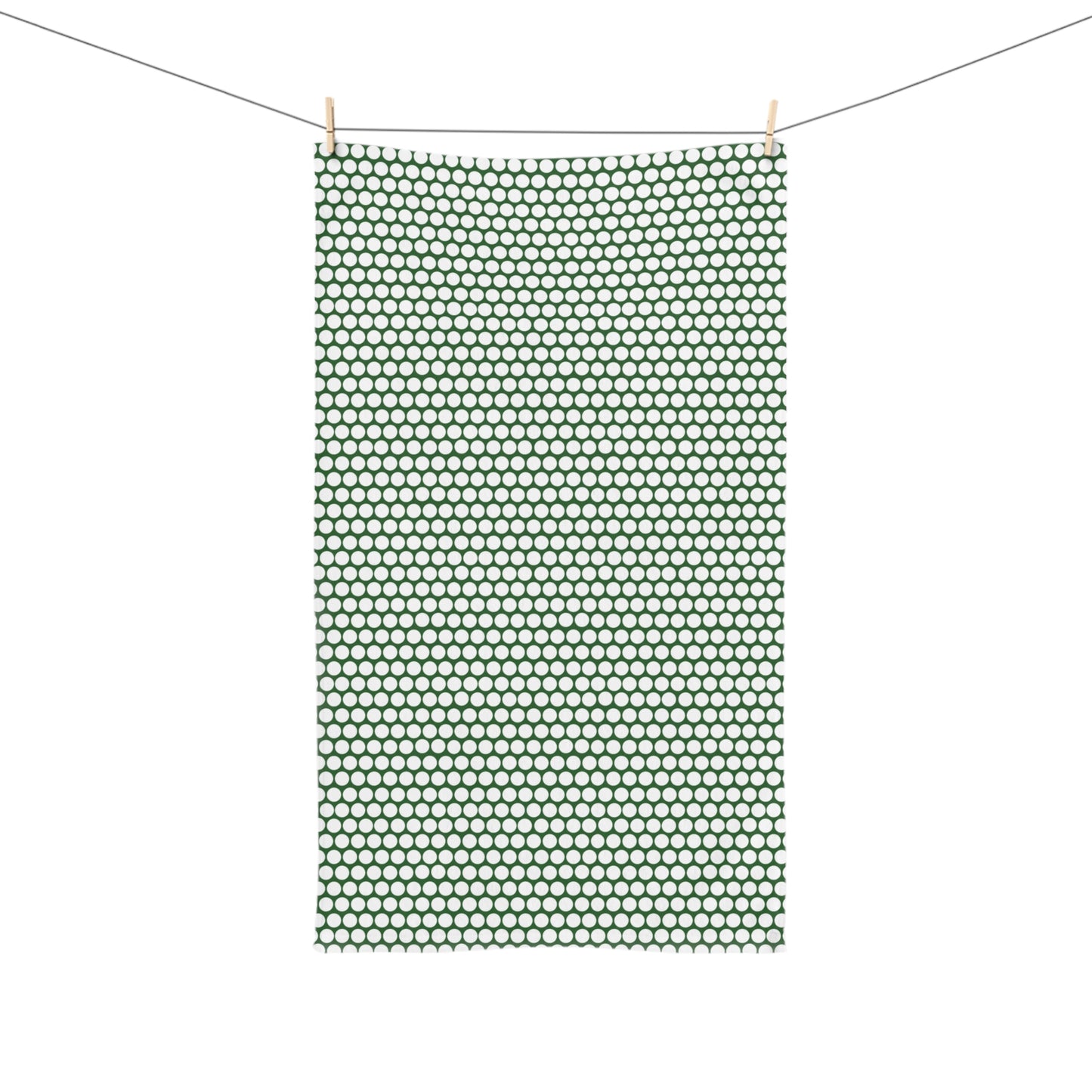 Green Polka Dots Hand Towel