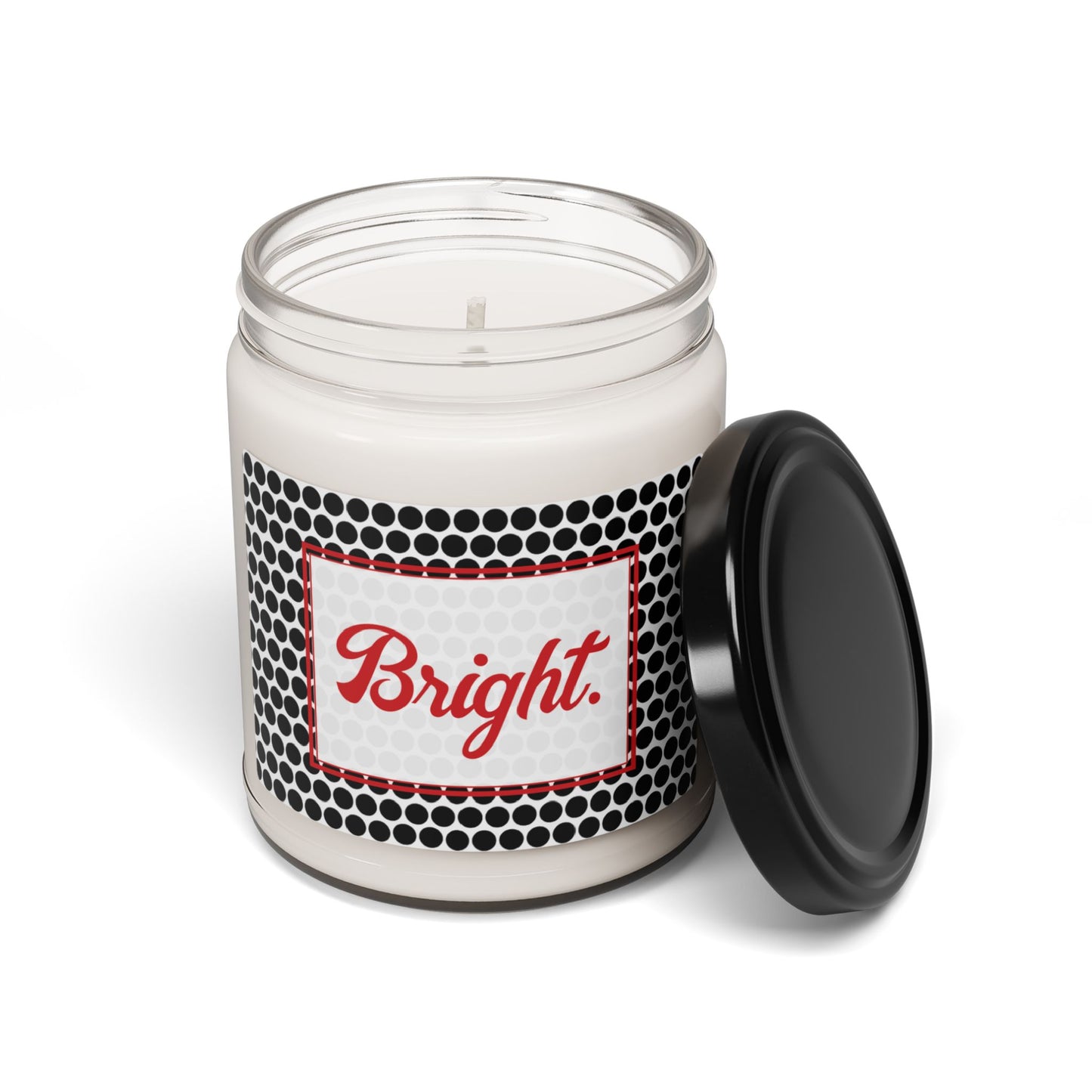 Bright- Black Polka Dots Scented Soy Candle, 9oz
