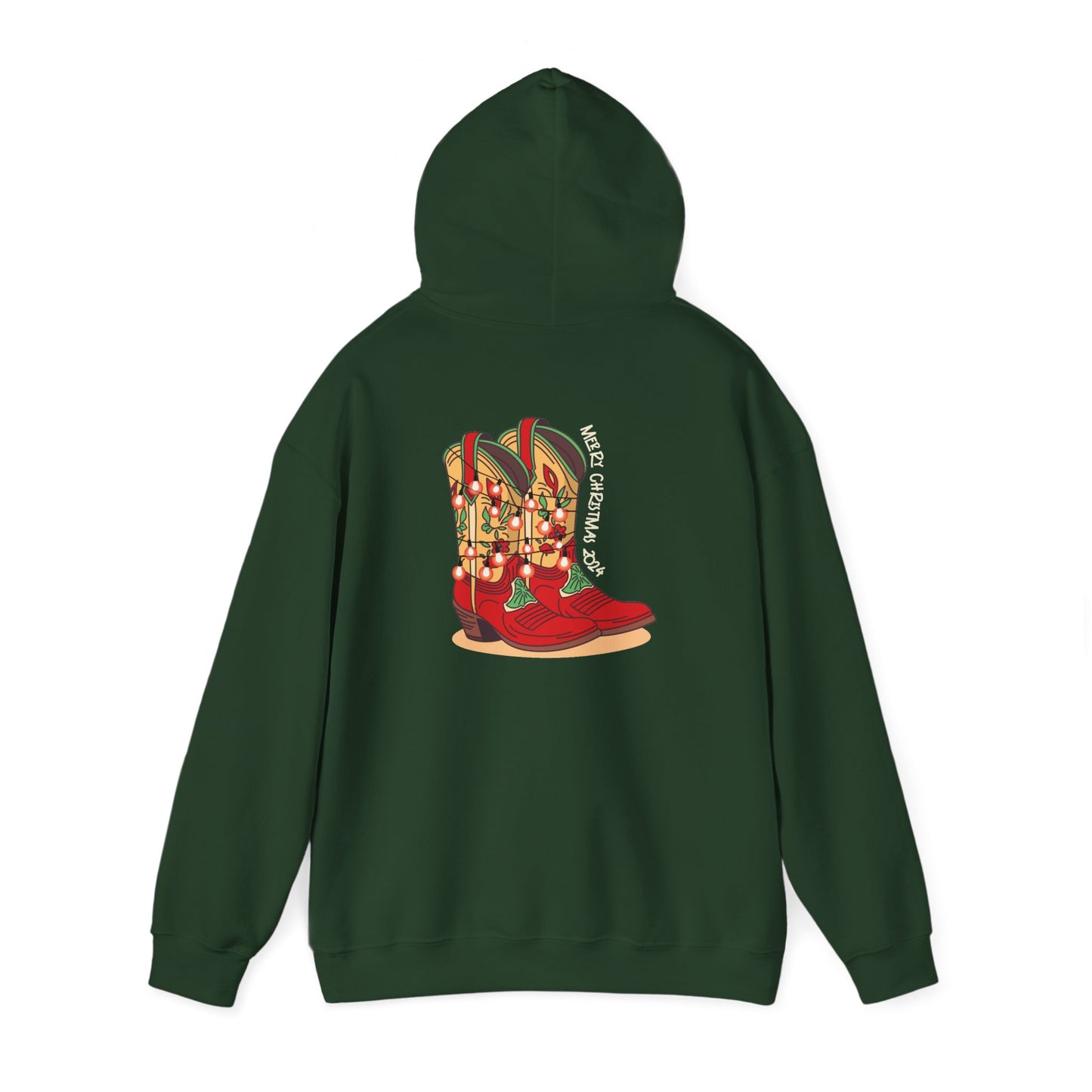 Prancer- Texas Christmas Cowboy Boots Unisex Heavy Blend™ Hooded Sweatshirt